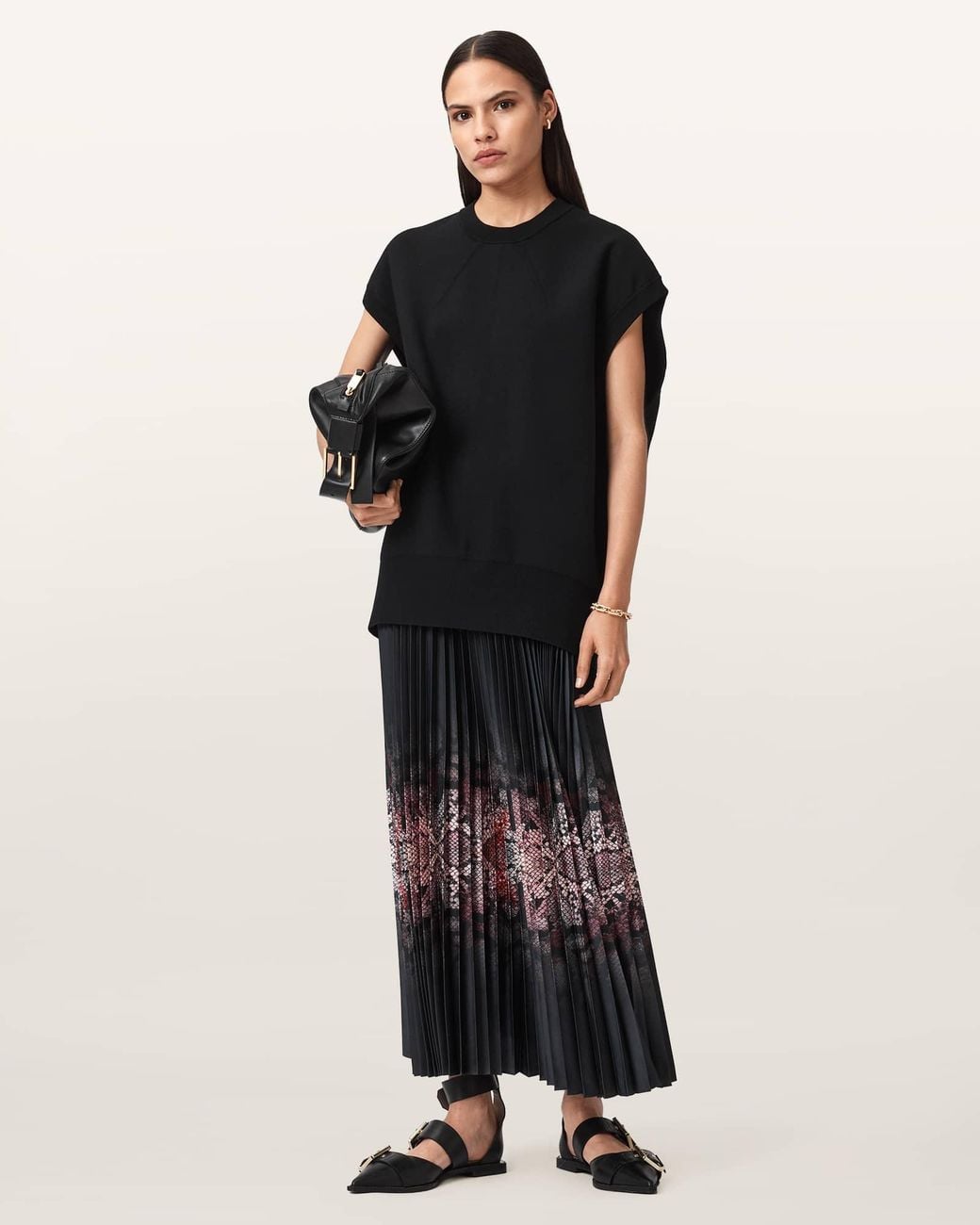AllSaints Black Harley 2-In-1 Ophis Dress