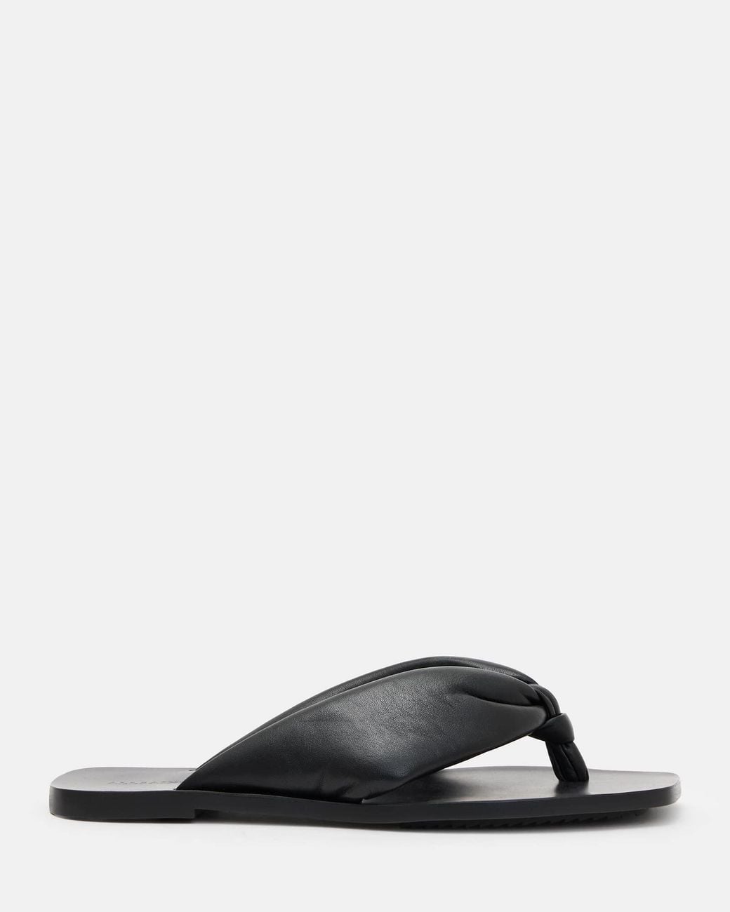 AllSaints Black Loop Knotted Leather Sandals,