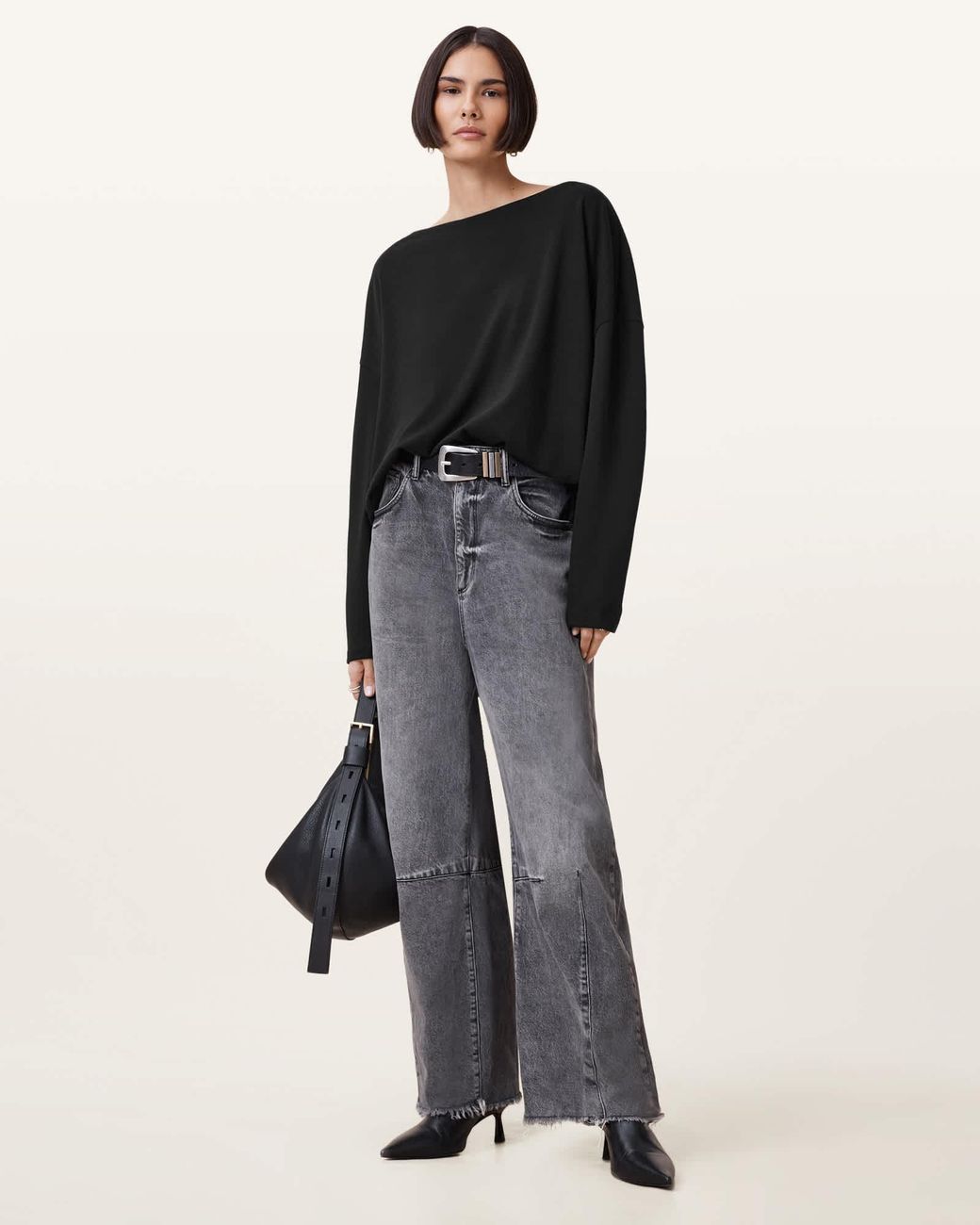 AllSaints Black Rita Relaxed Fit T-Shirt