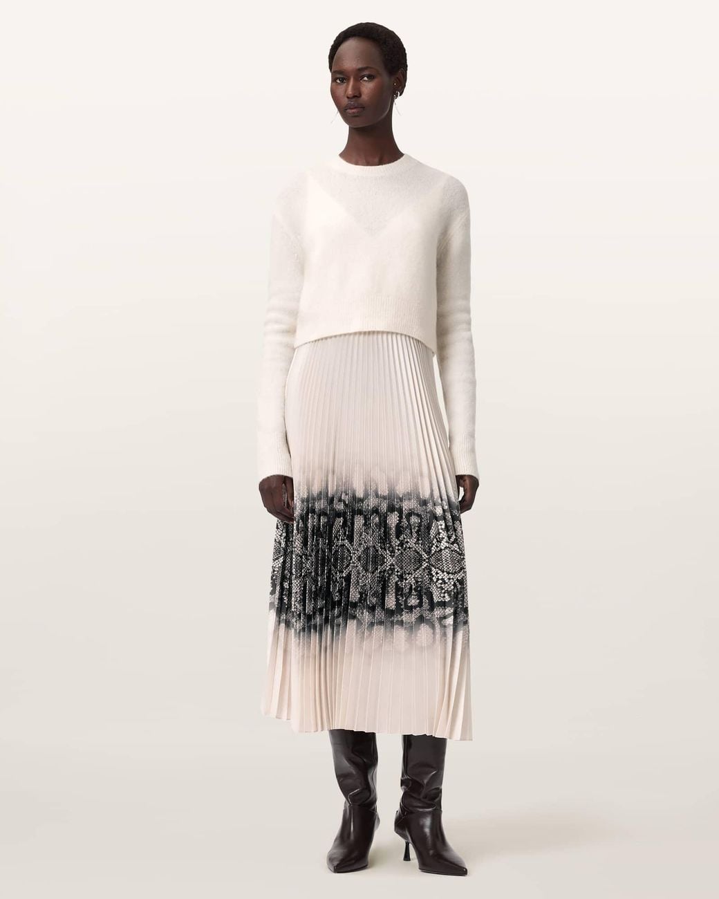 AllSaints Natural Curtis Ophis 2-In-1 Dress