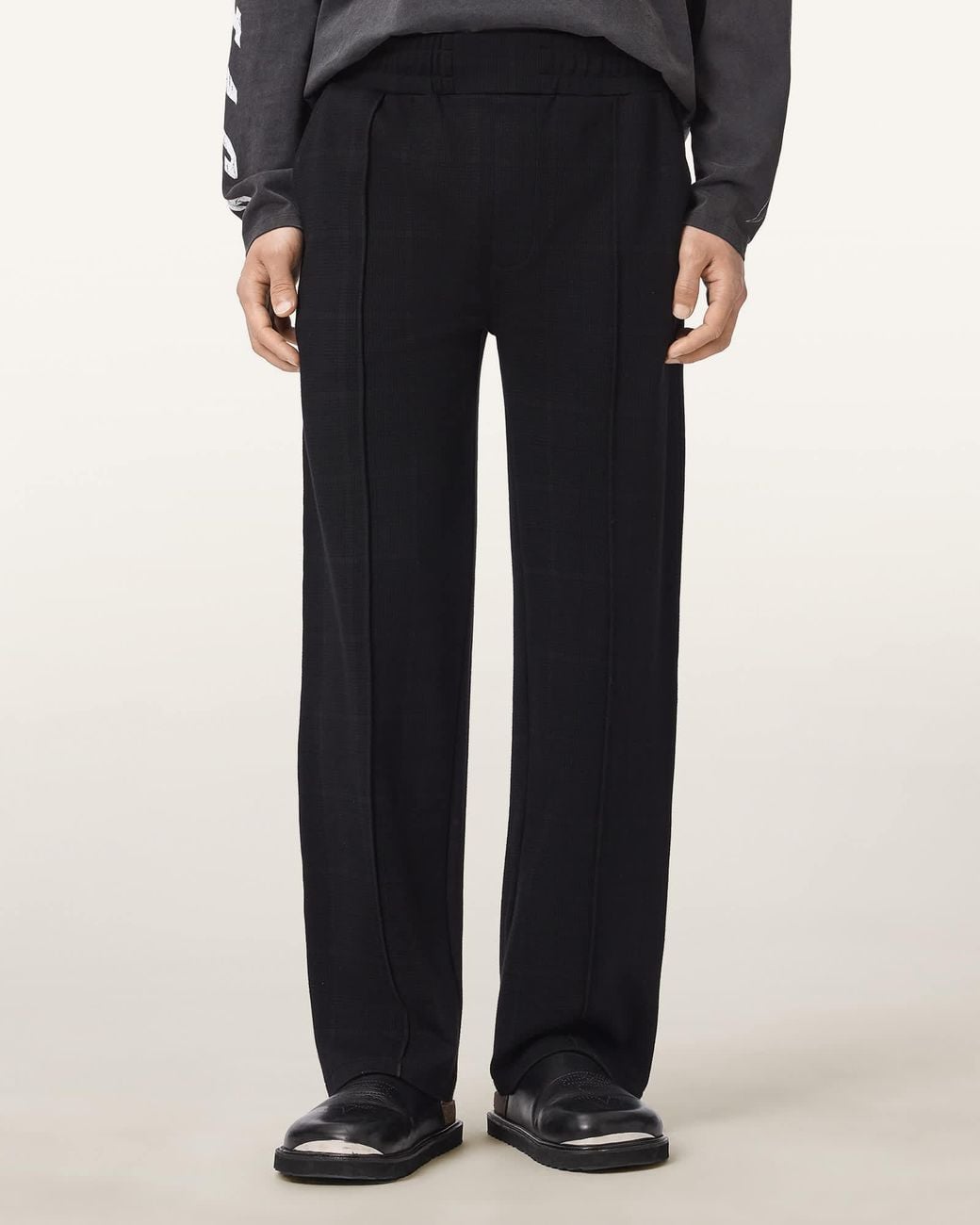 AllSaints Black Harris Straight Fit Sweatpants for men