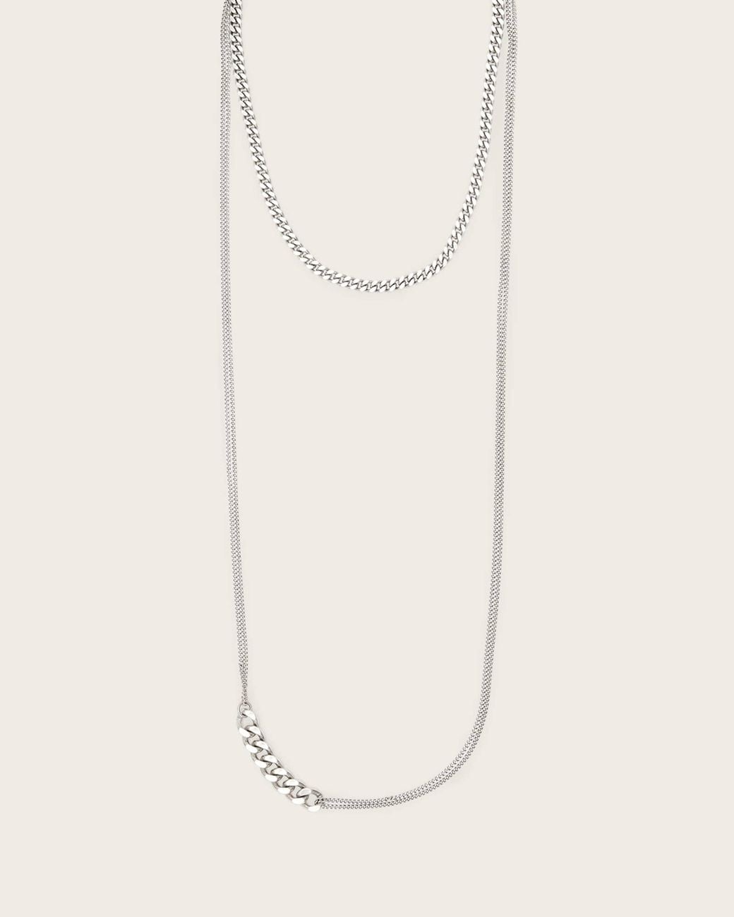 AllSaints Natural Fern Mix Chain Necklace