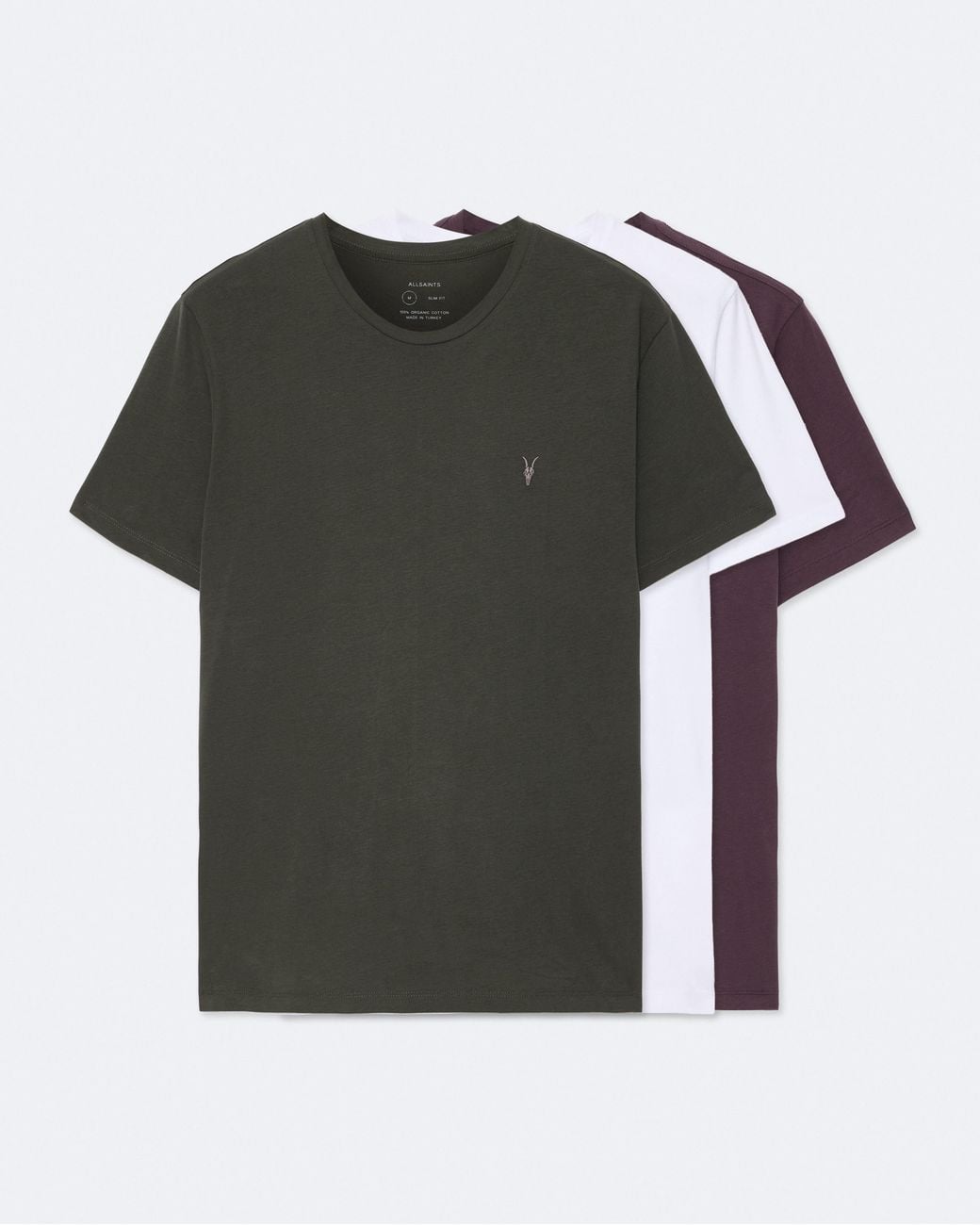 AllSaints Green Brace Cotton T-Shirts 3 Pack for men