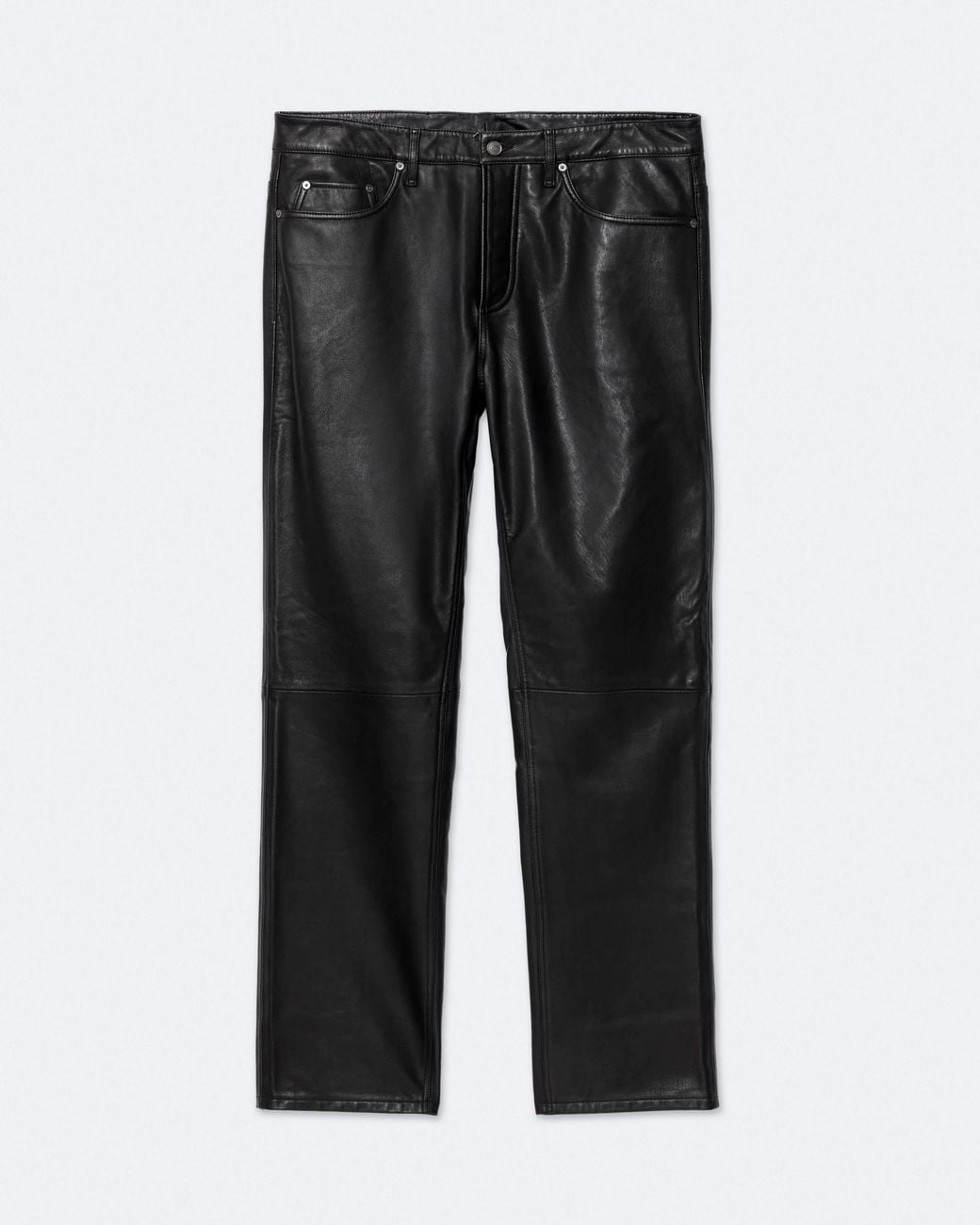 AllSaints Black Vini Slim Bootcut Leather Pants for men