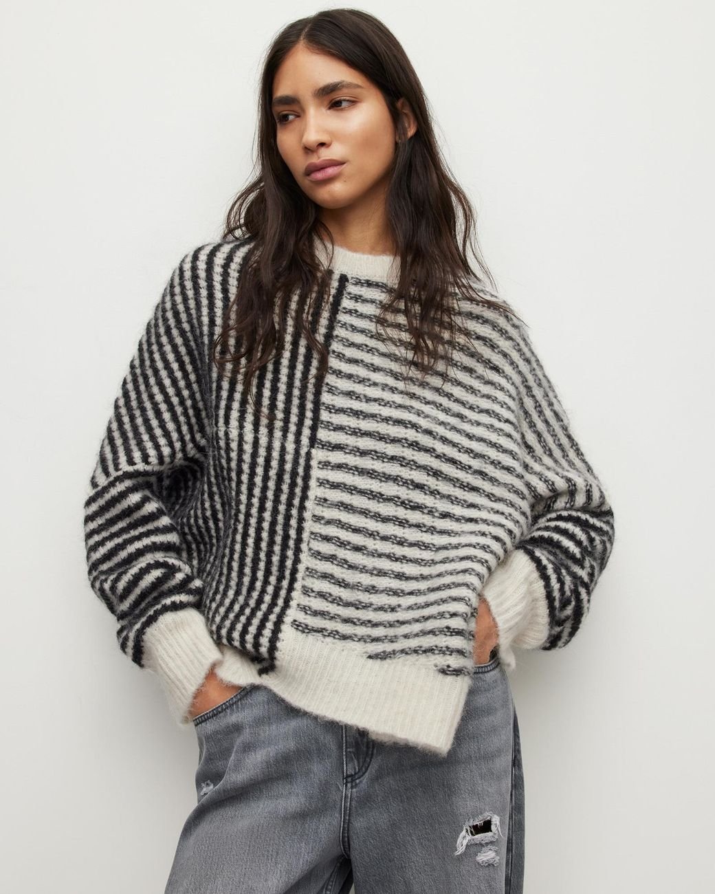 All saints striped sweater sale