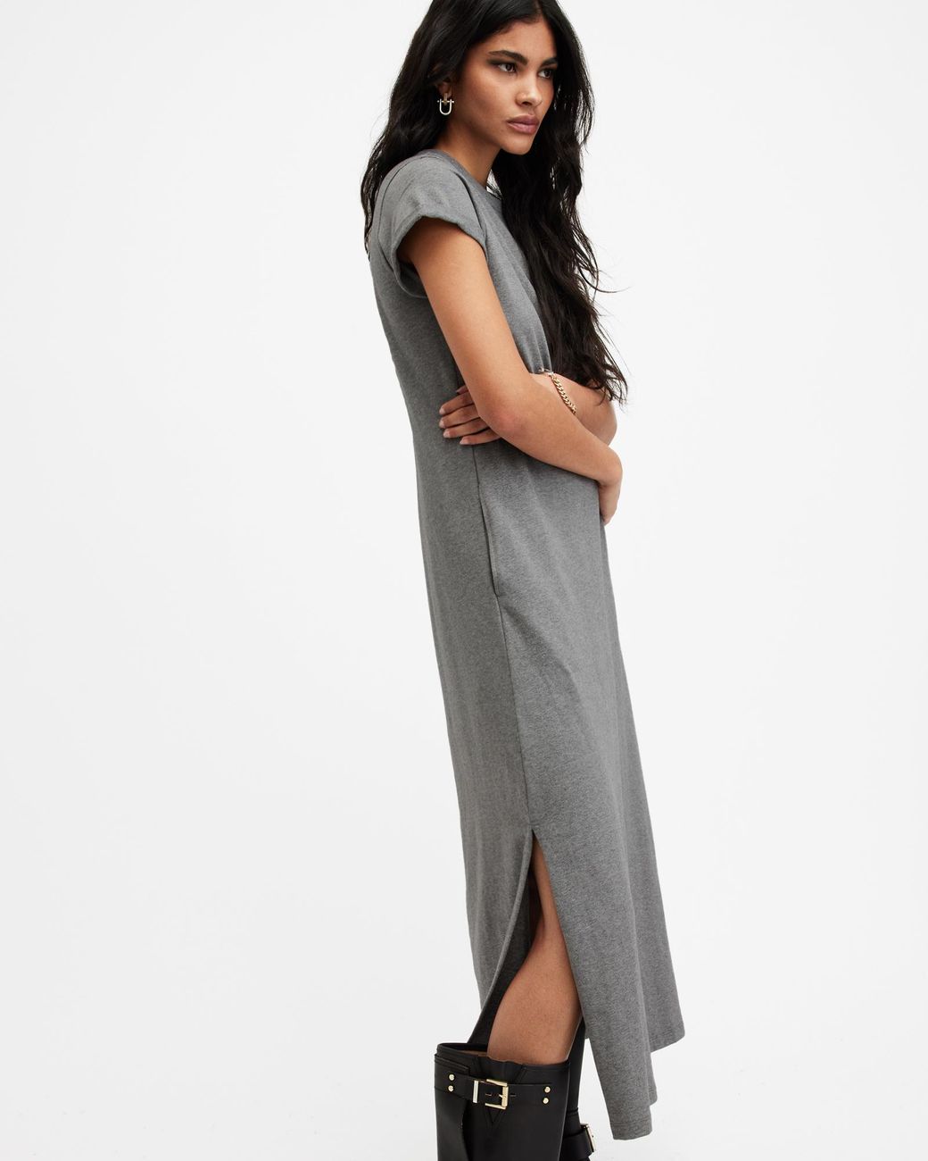 black maxi dress with sweetheart neckline Ayliua Sweetheart-Neckline Rhinestones Embellished Black Long Dress
