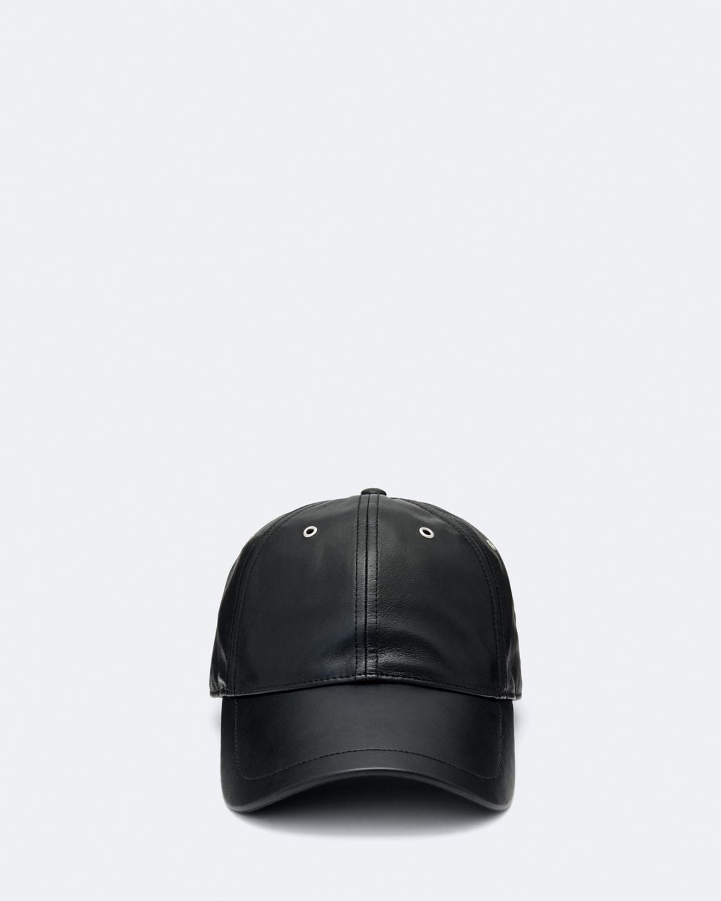 AllSaints Black Leather Baseball Cap for men