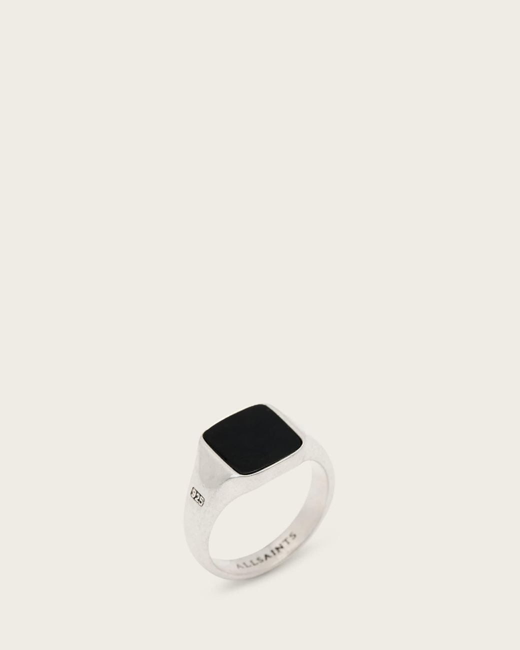 AllSaints Natural Spike Onyx Stone Ring for men