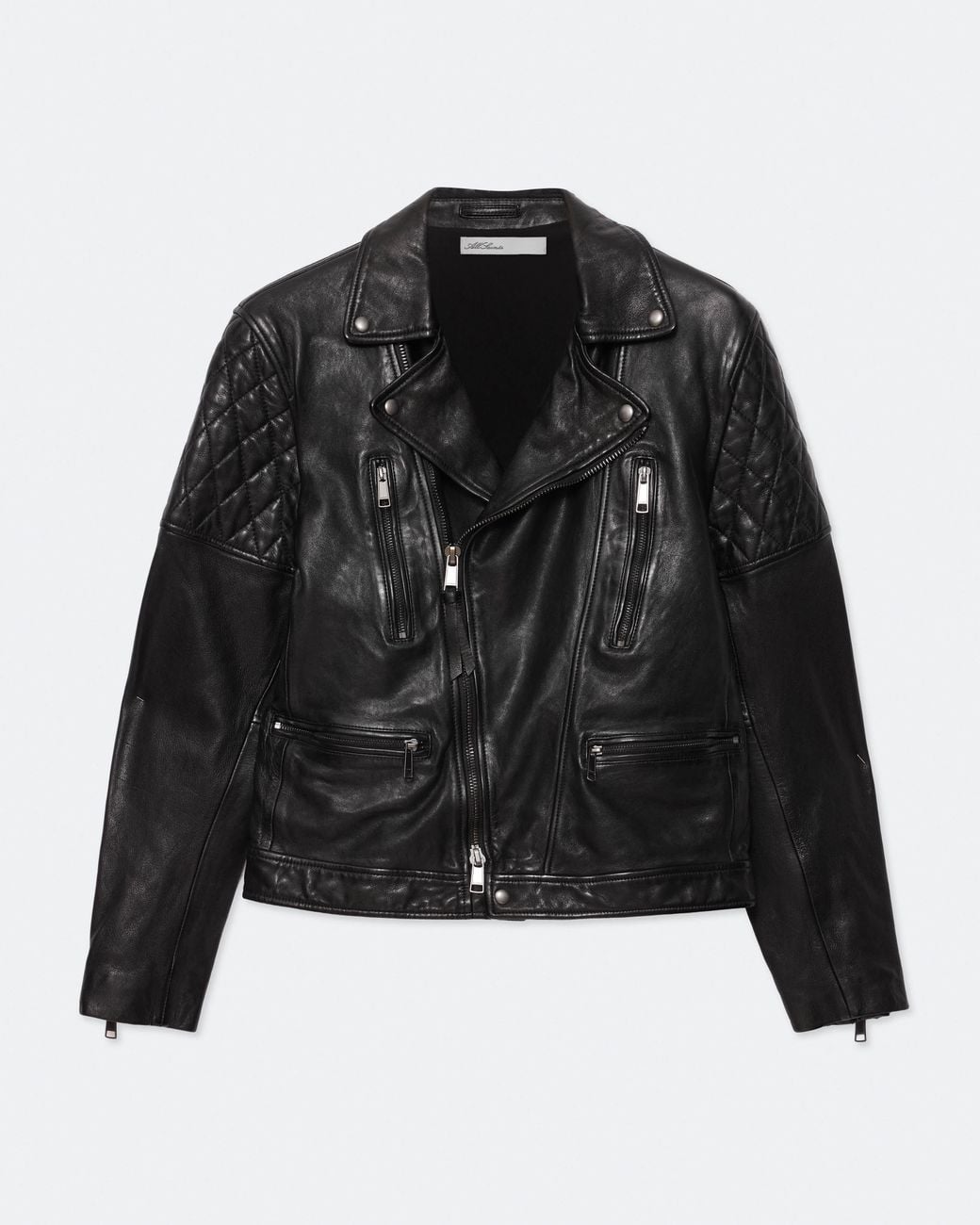 AllSaints Black Reed Leather Jacket for men