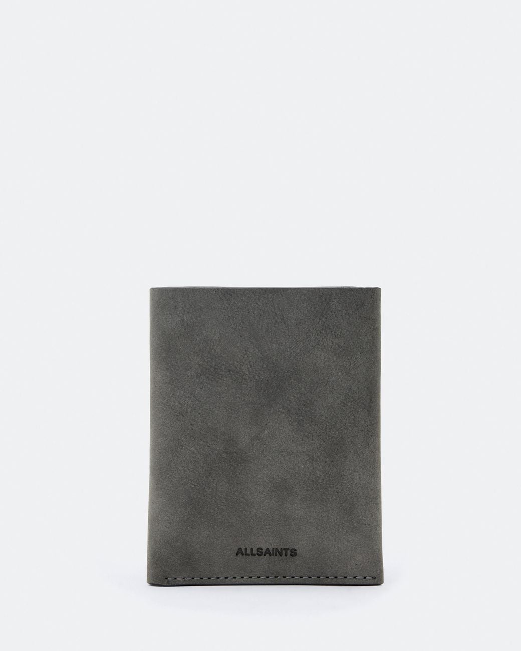 AllSaints Gray Axis Leather Bi-Fold Wallet for men