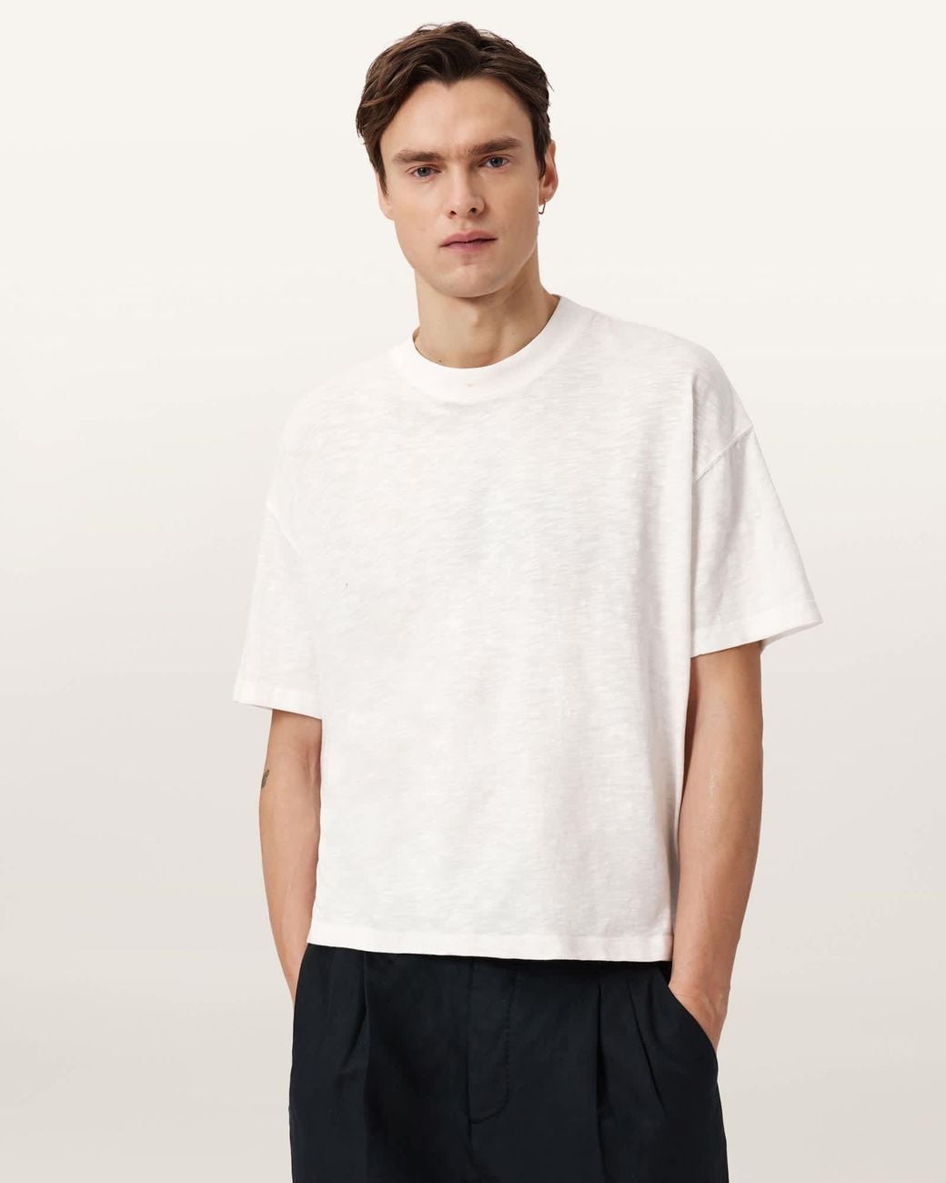 AllSaints White Casper Boxy Crew Neck T-Shirt for men