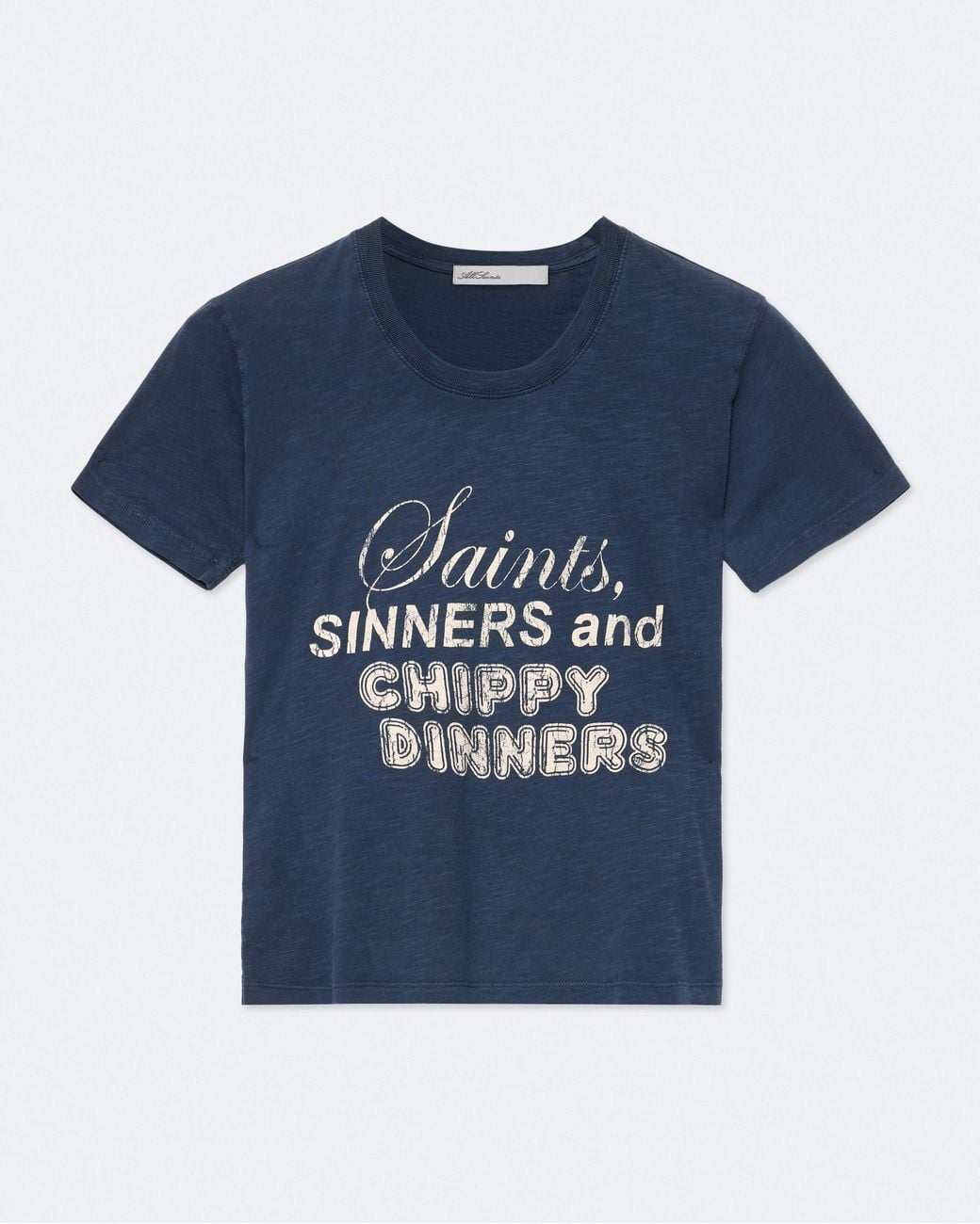 AllSaints Blue Chippy Hela Slim-Fit T-Shirt