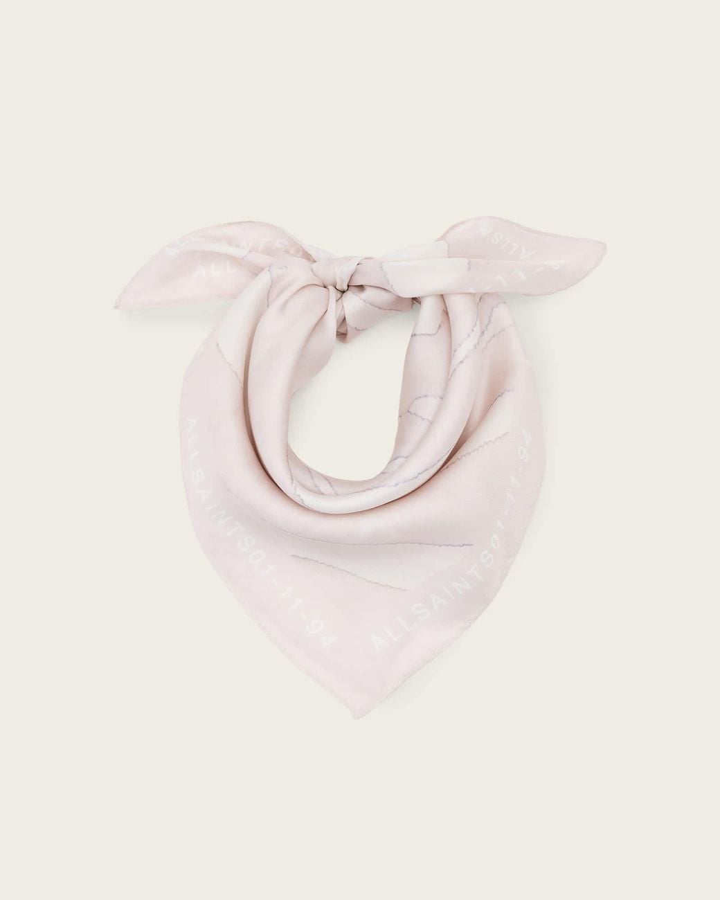AllSaints Natural Zoey Square Silk Scarf