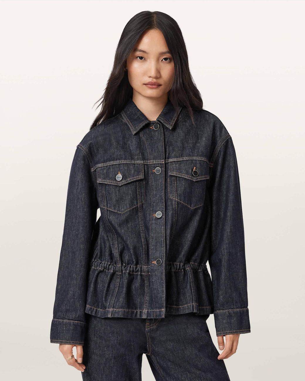 AllSaints Blue Denby Denim Trucker Jacket