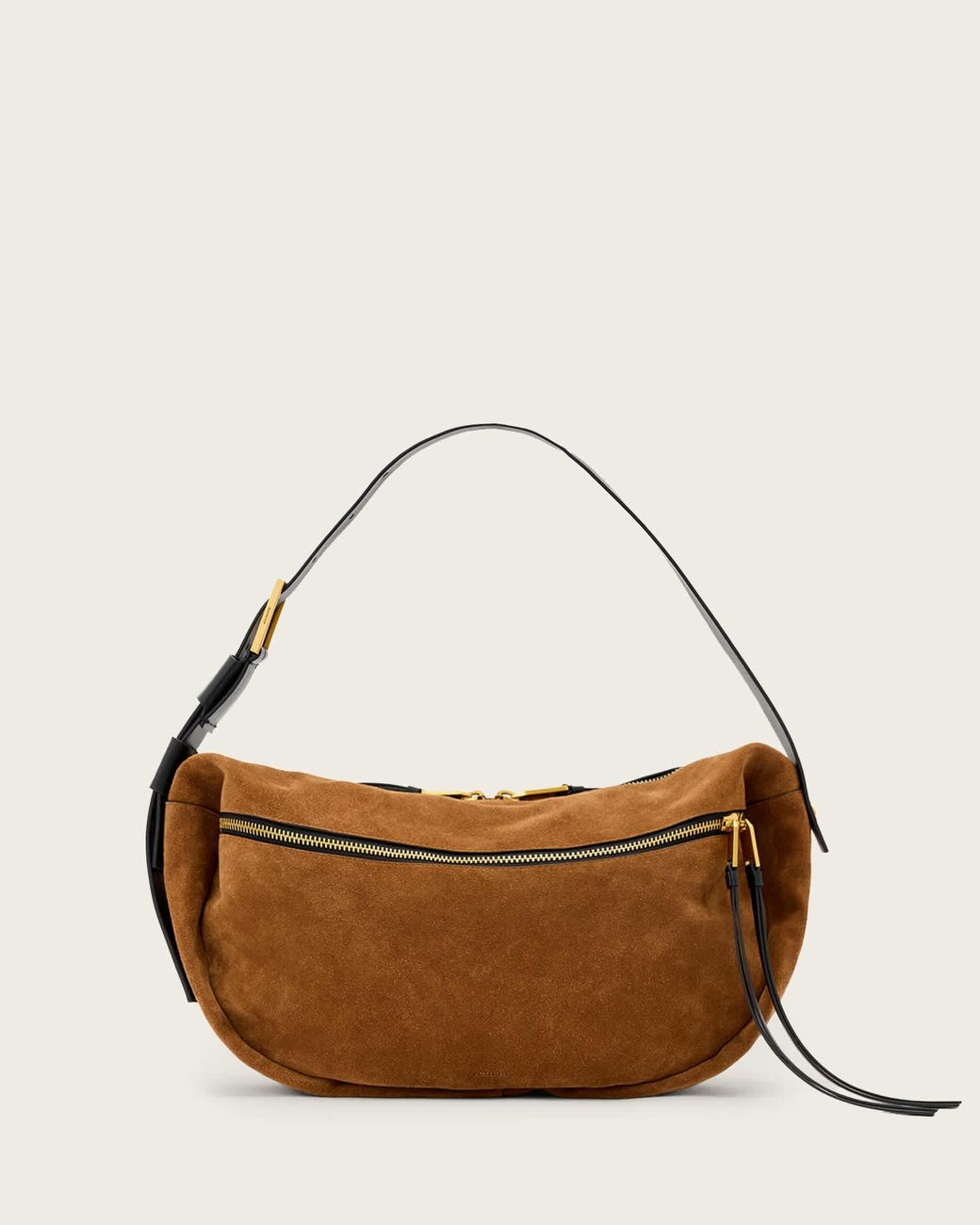 AllSaints Brown Noemie Suede Shoulder Bag