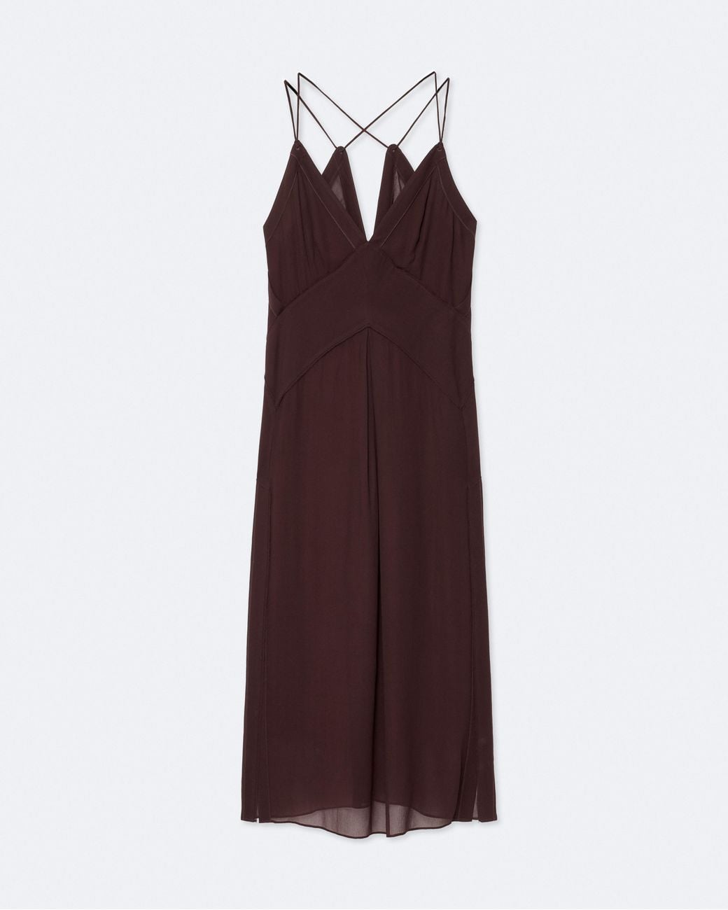 AllSaints Purple Fawn Viscose Midi Slip Dress