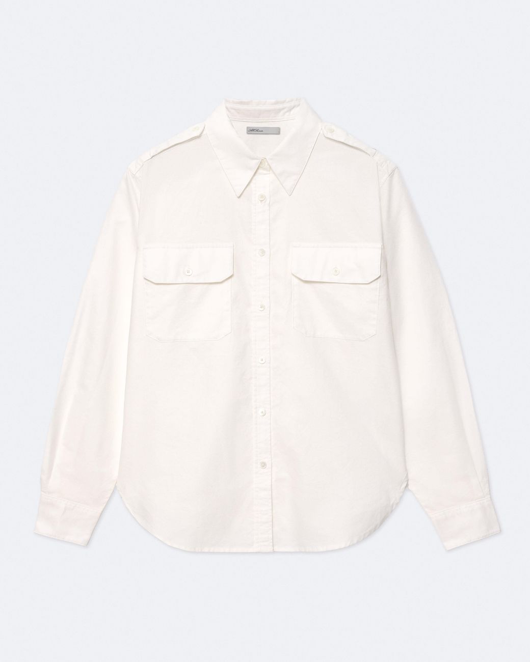 AllSaints White Maven Relaxed-Fit Military Shirt