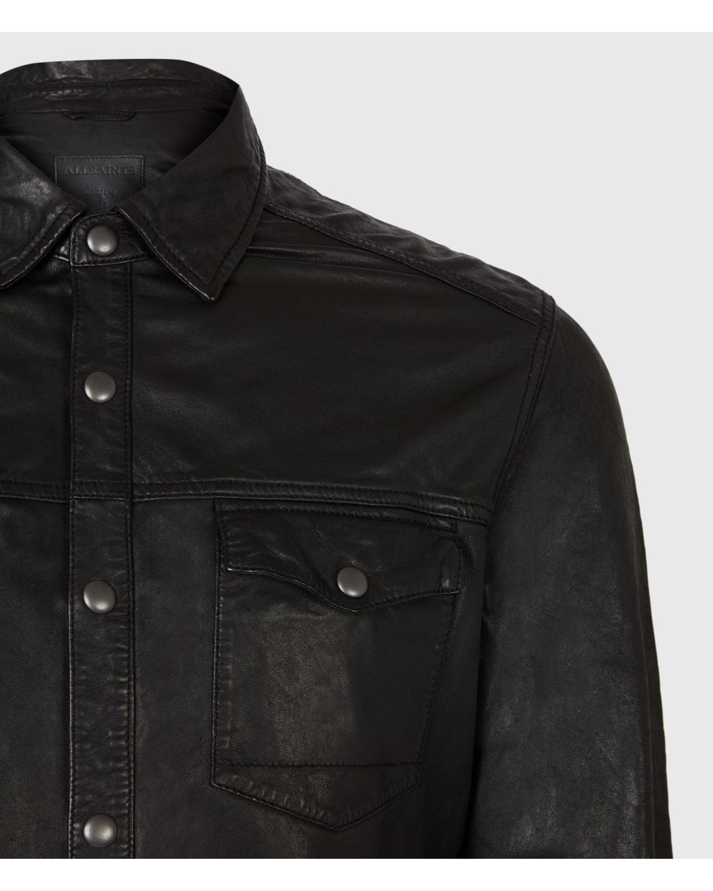 AllSaints Men's Irwin Leather Shirt in 