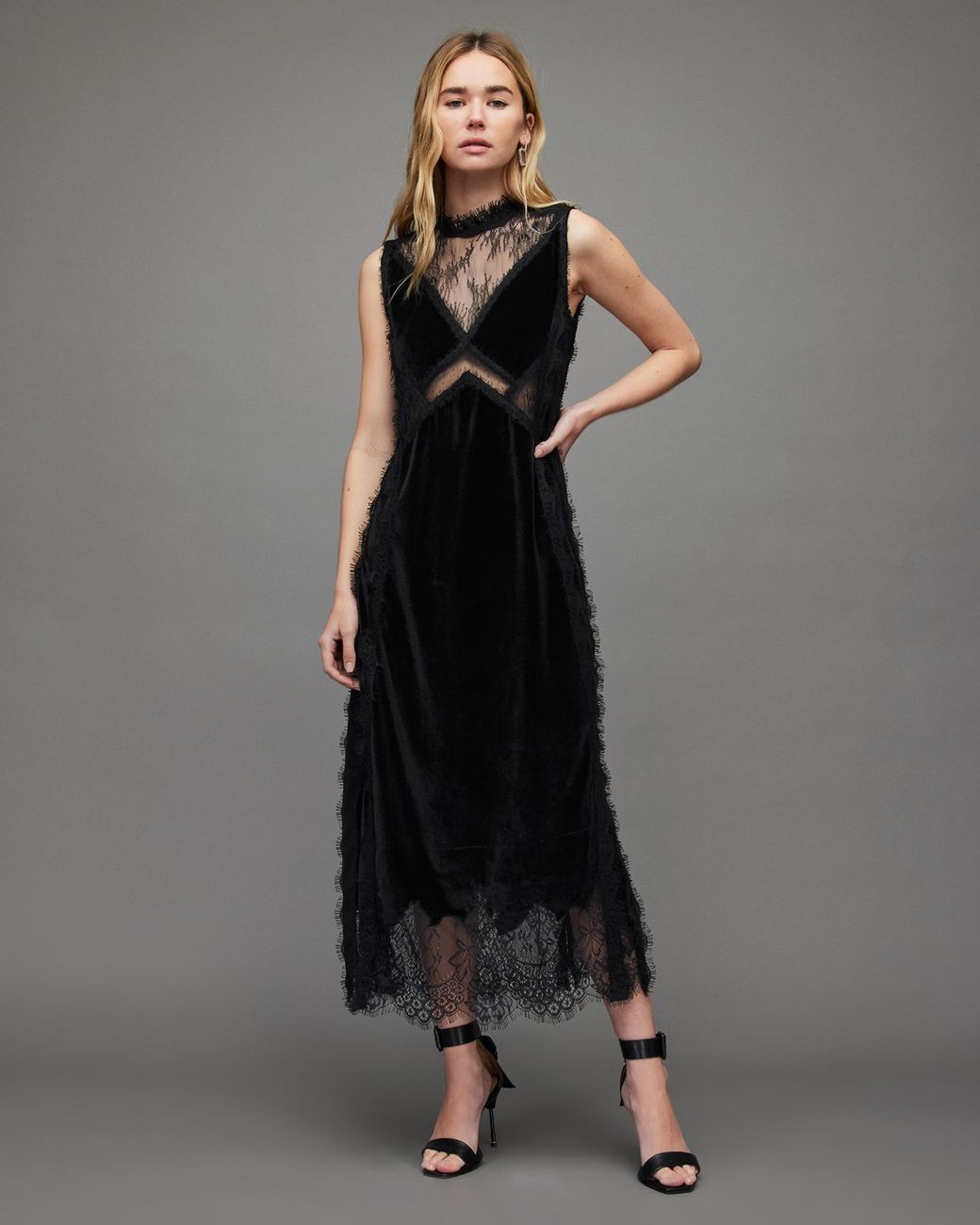 chinese dress ladies IRO VILDA LACE-INSET VOILE DRESS FR 38 UK 10