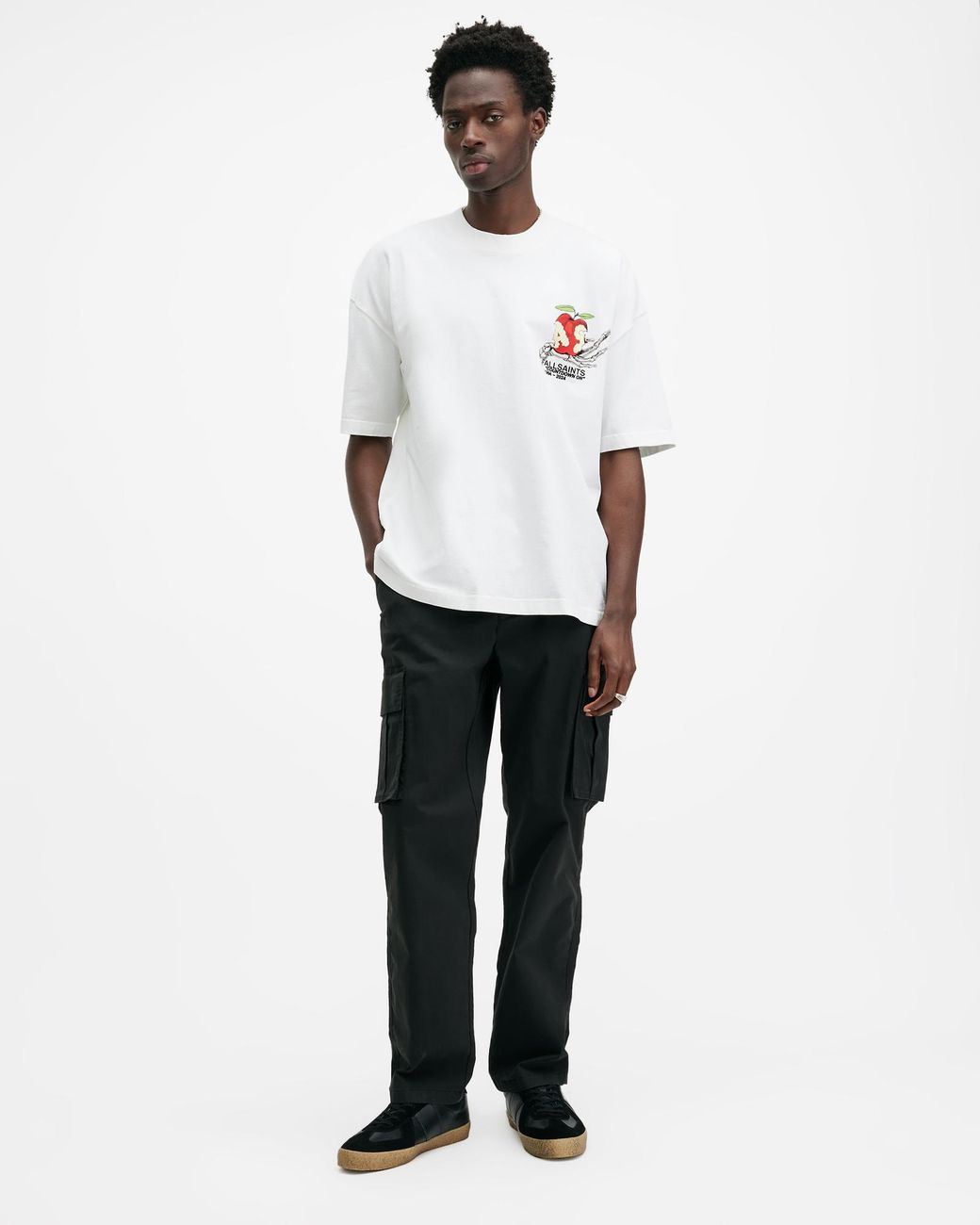 T-shirt Homme All Saints Oversize Blanc Coton Taille M - Bon état