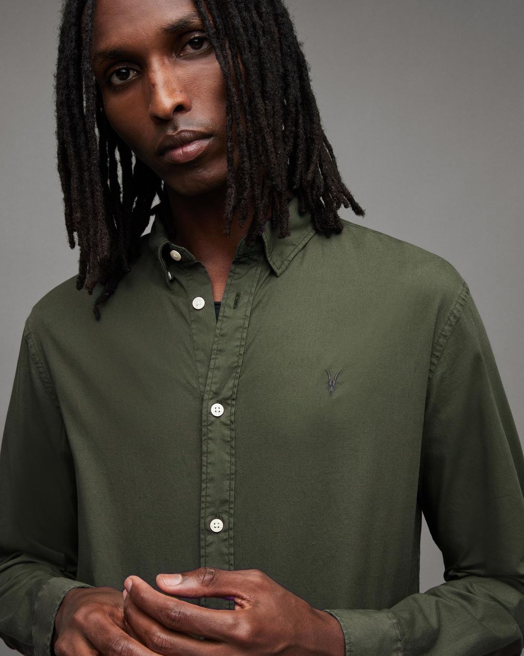 all saints hawthorne stretch fit shirt