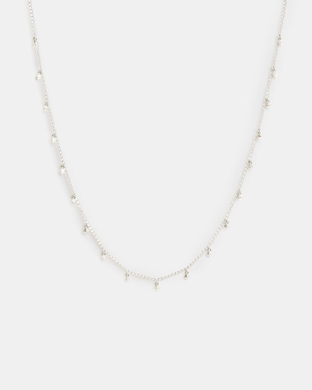 AllSaints White Ria Mini Stud Sterling Necklace