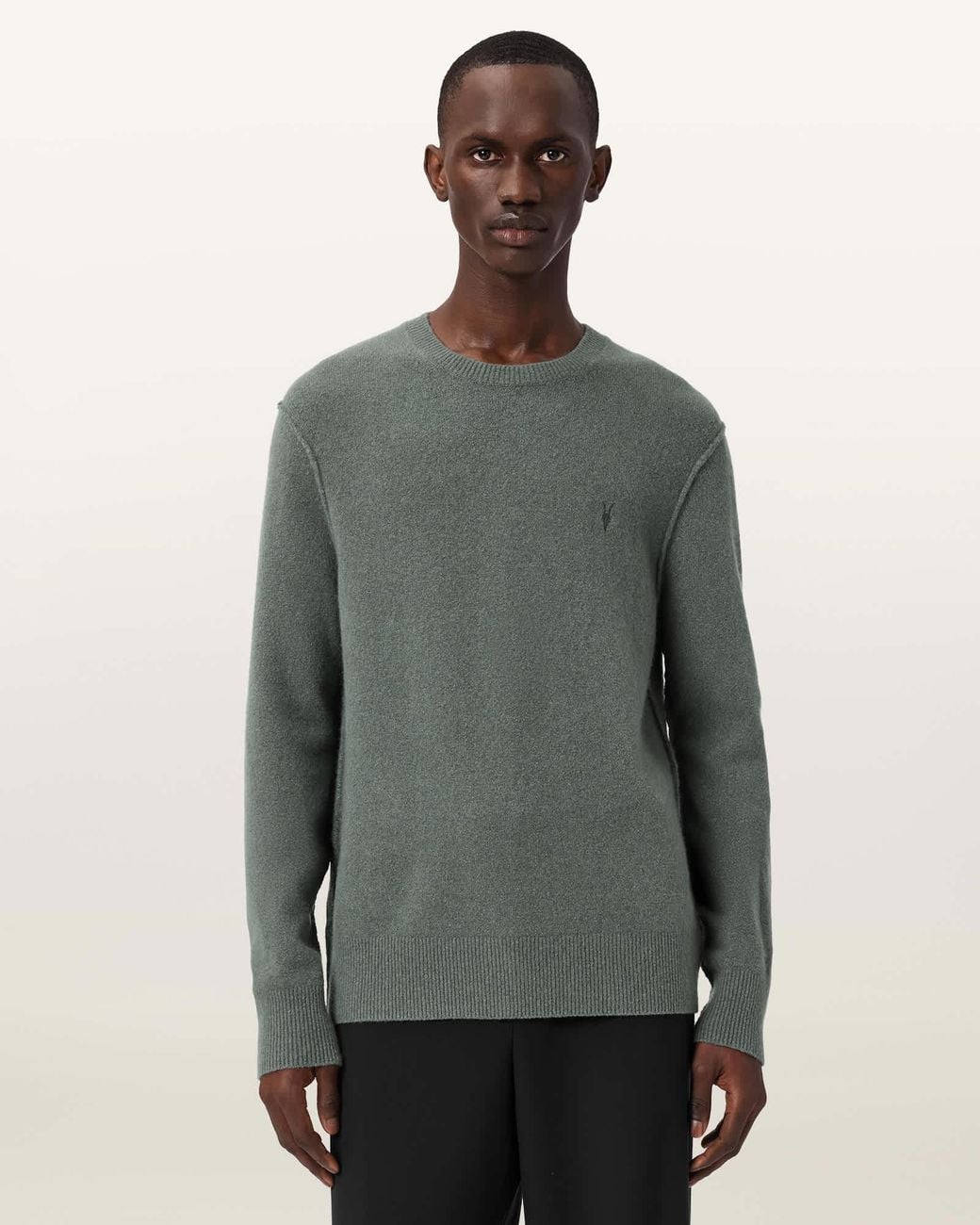 AllSaints Brown Statten Ramskull Crew Neck Jumper,, Taylor for men