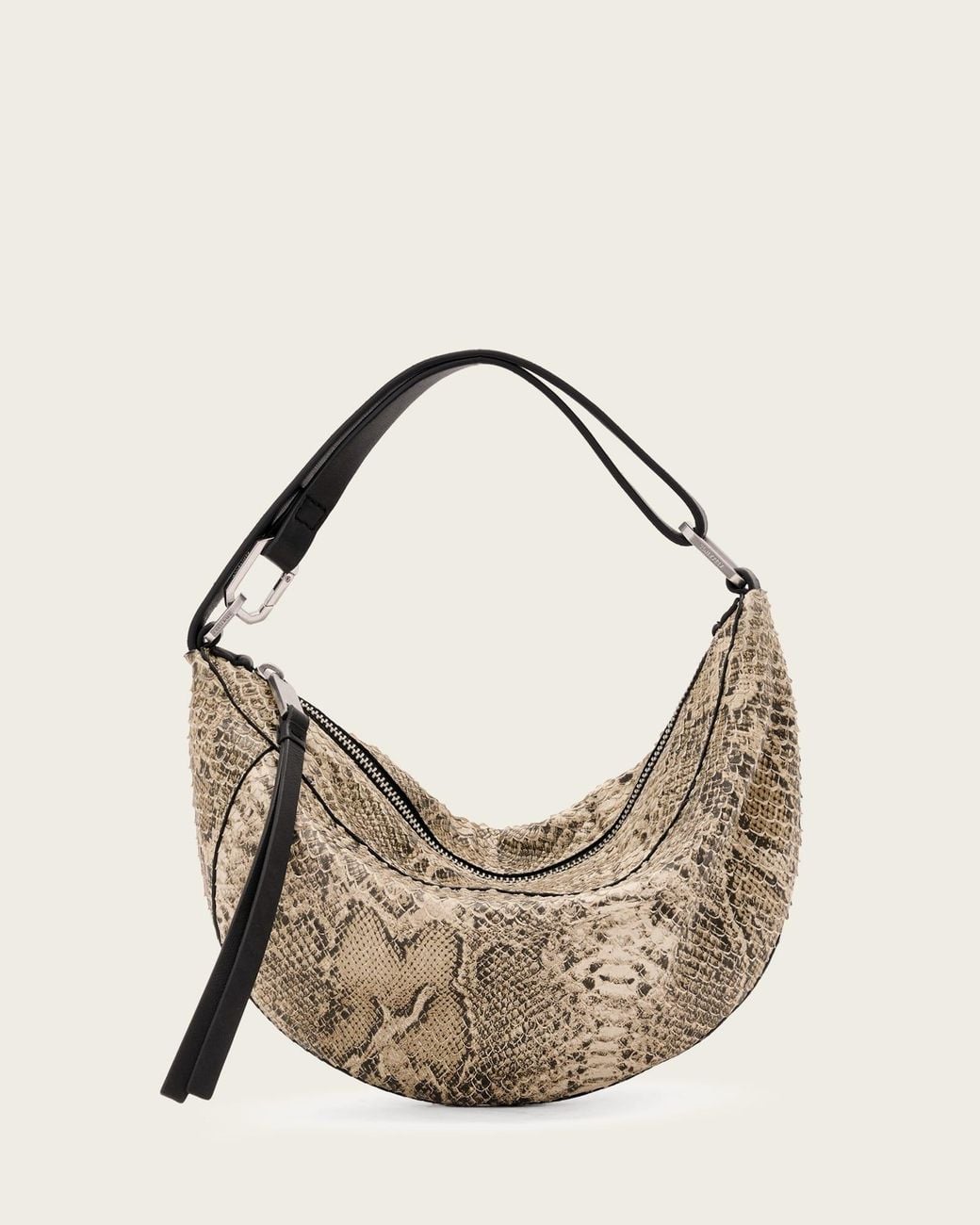 AllSaints Natural Luna Micro Snake Bag