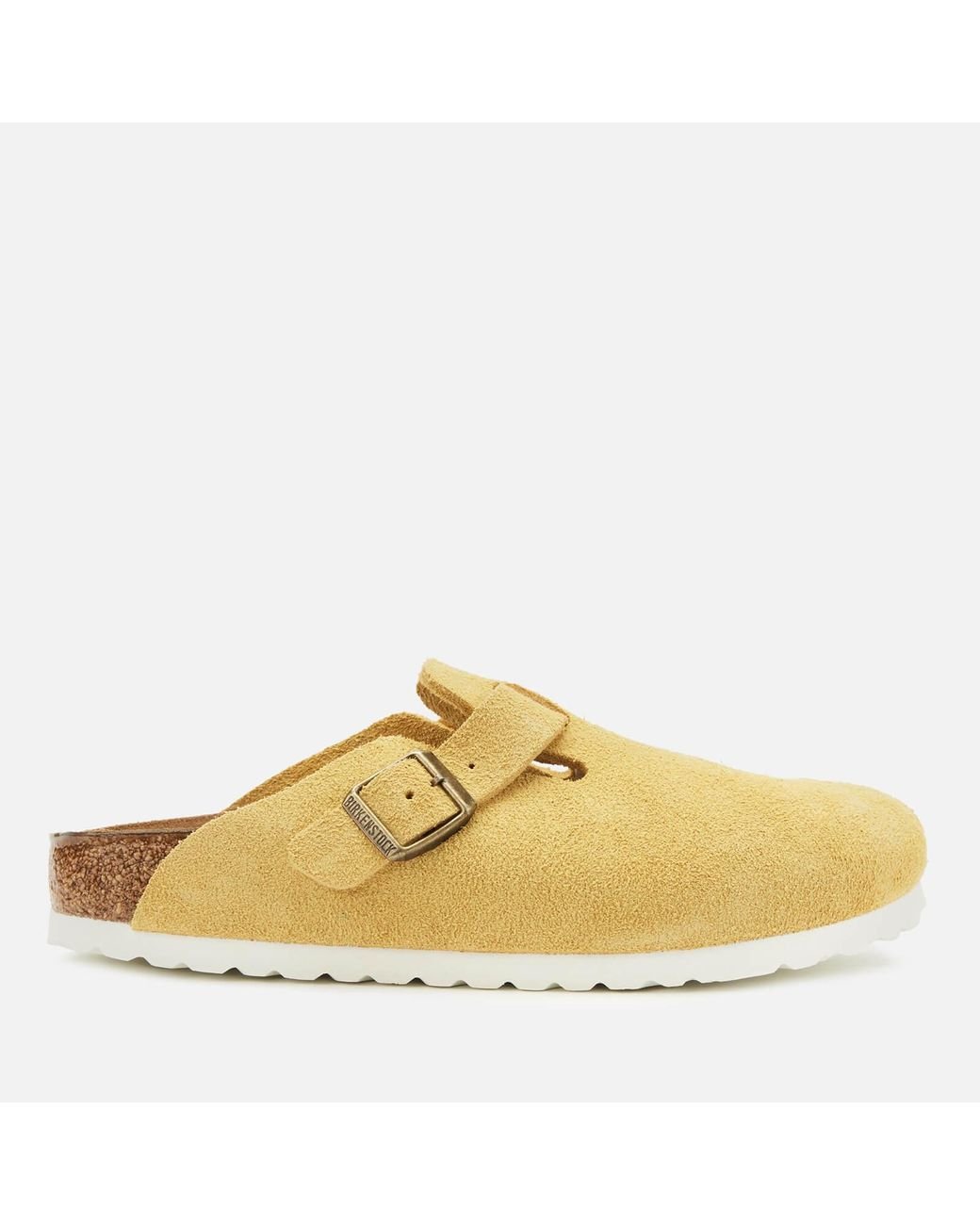 Birkenstock Boston Suede Mules in Yellow | Lyst