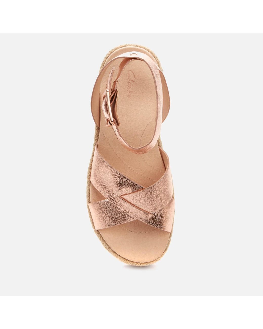 clarks silver flat sandals