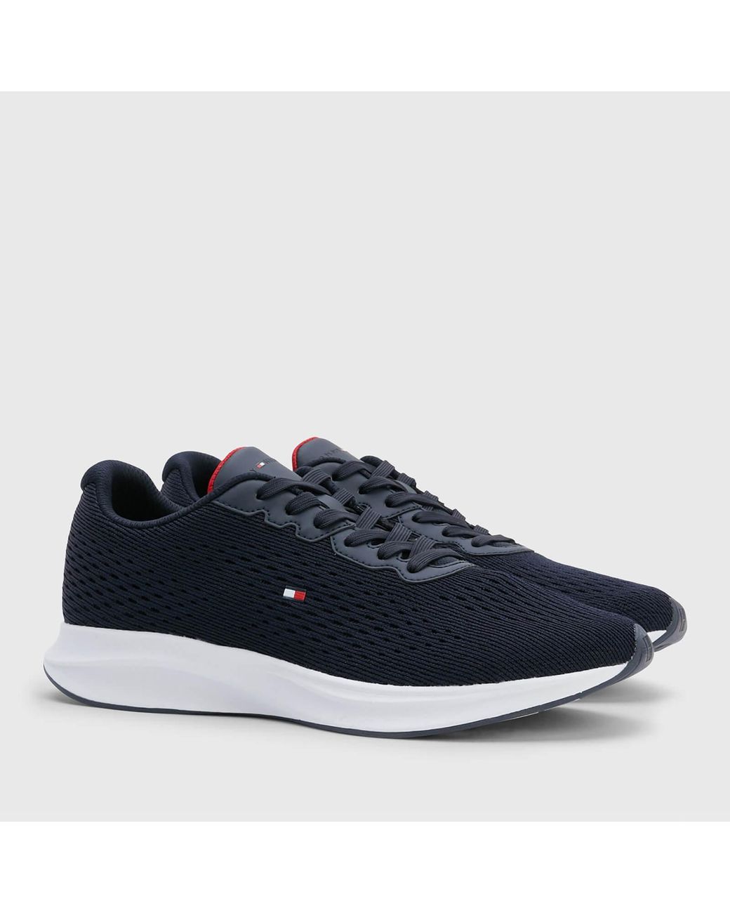 Tommy Hilfiger Lightweight Logo Knit Flag Running Style Trainers in Blue  for Men | Lyst