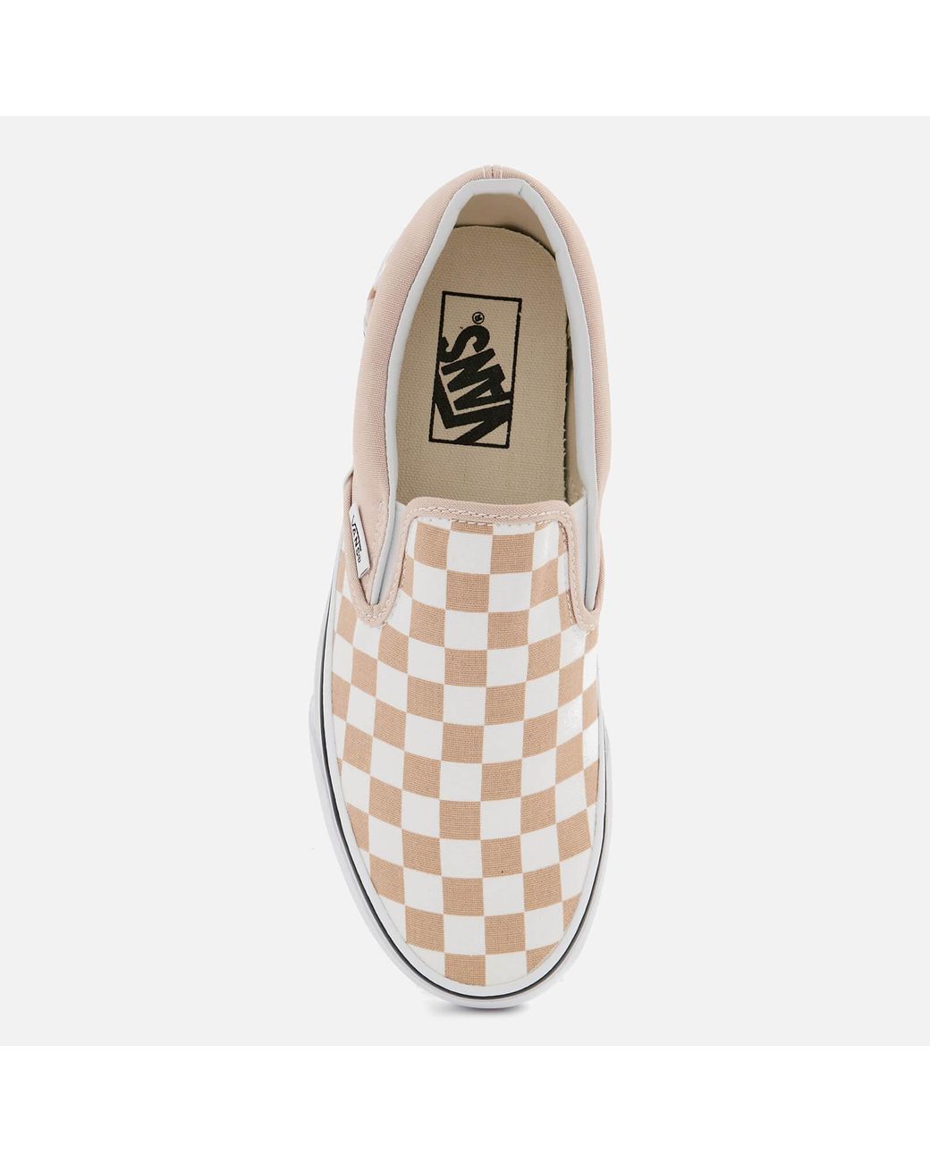 Vans Checkerboard Classic Slip-on Trainers in Natural | Lyst