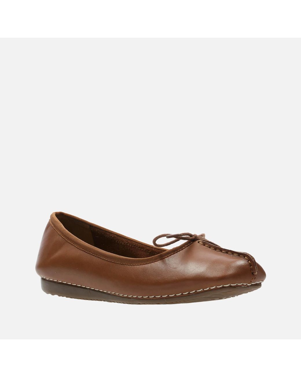Clarks Freckle Ice Leather Ballet Flats in Brown | Lyst