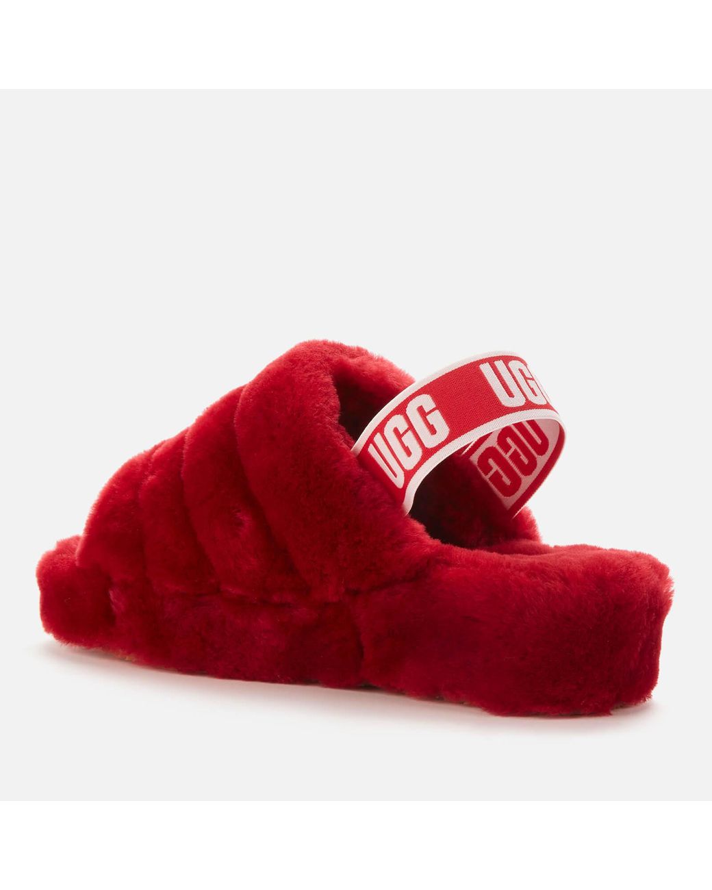 red ugg slides
