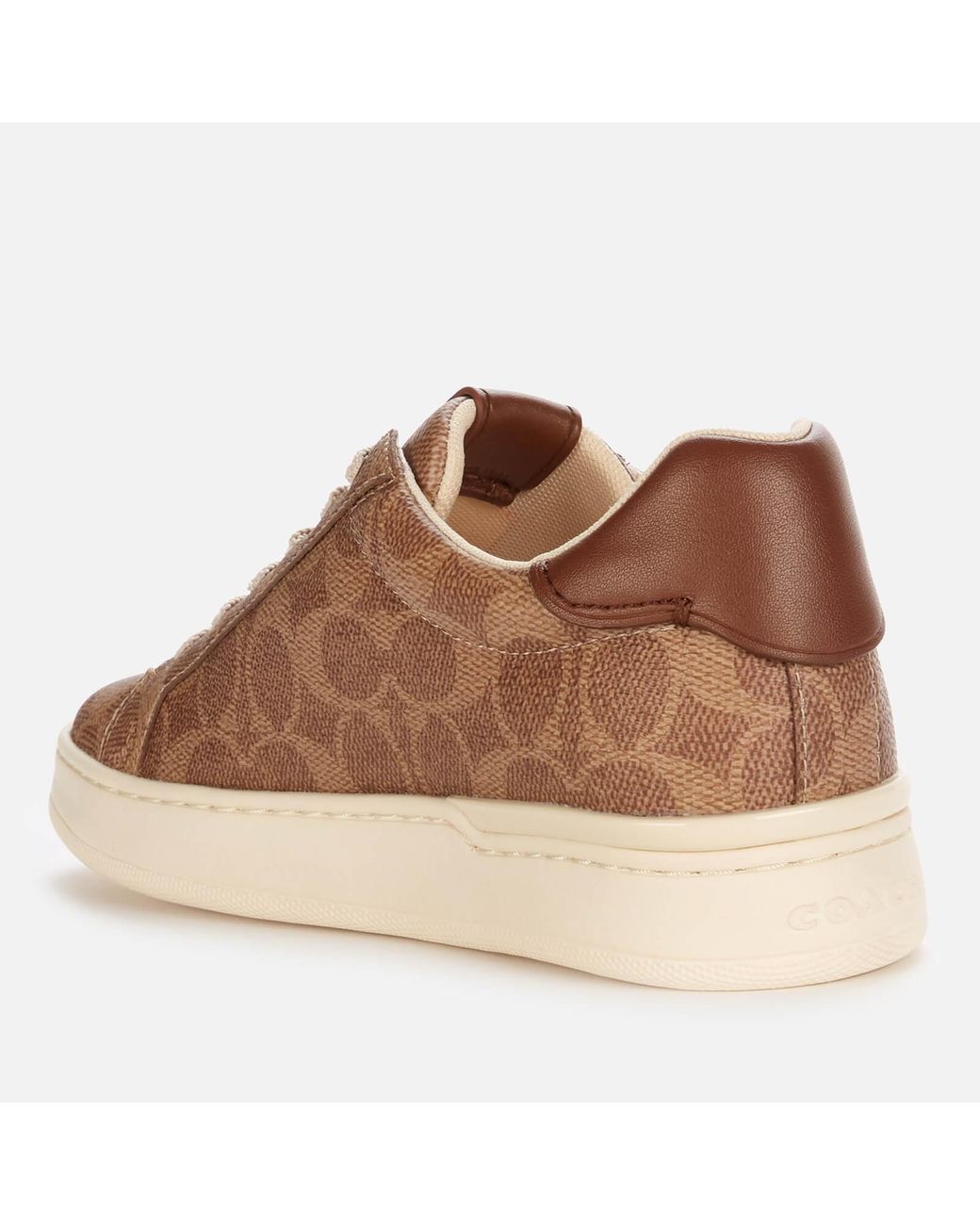 COACH Lowline Coated Canvas Trainers in Tan (Brown) - Lyst