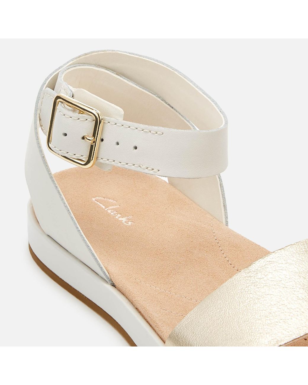 Clarks Leather Botanic Ivy Sandals in White | Lyst