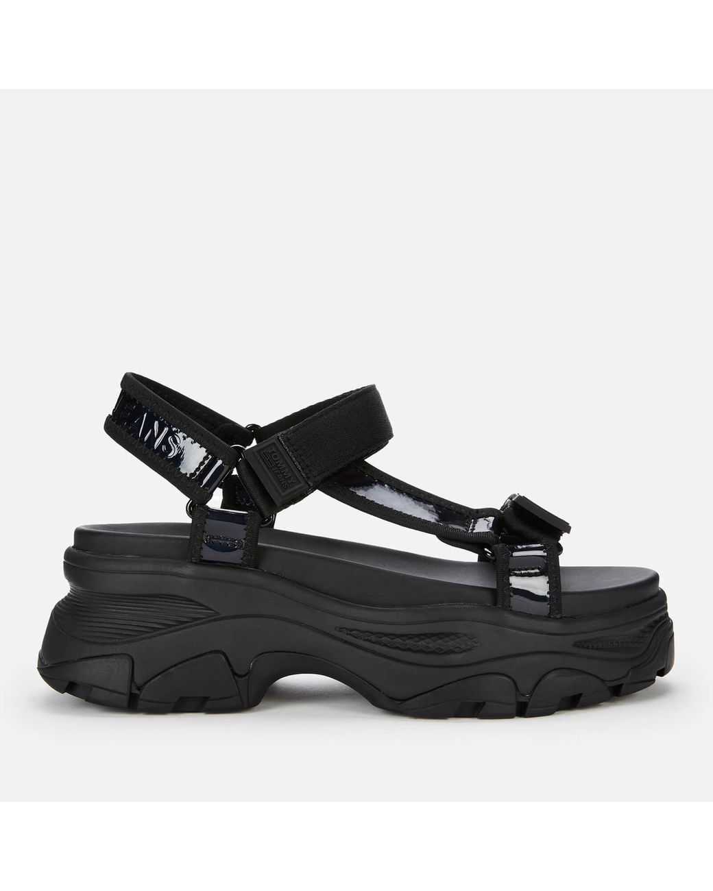 Tommy Hilfiger Iridescent Hybrid Sandals in Black | Lyst UK