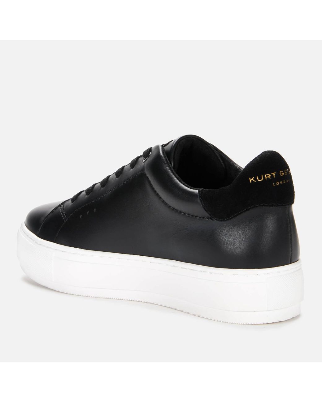black leather flatform trainers