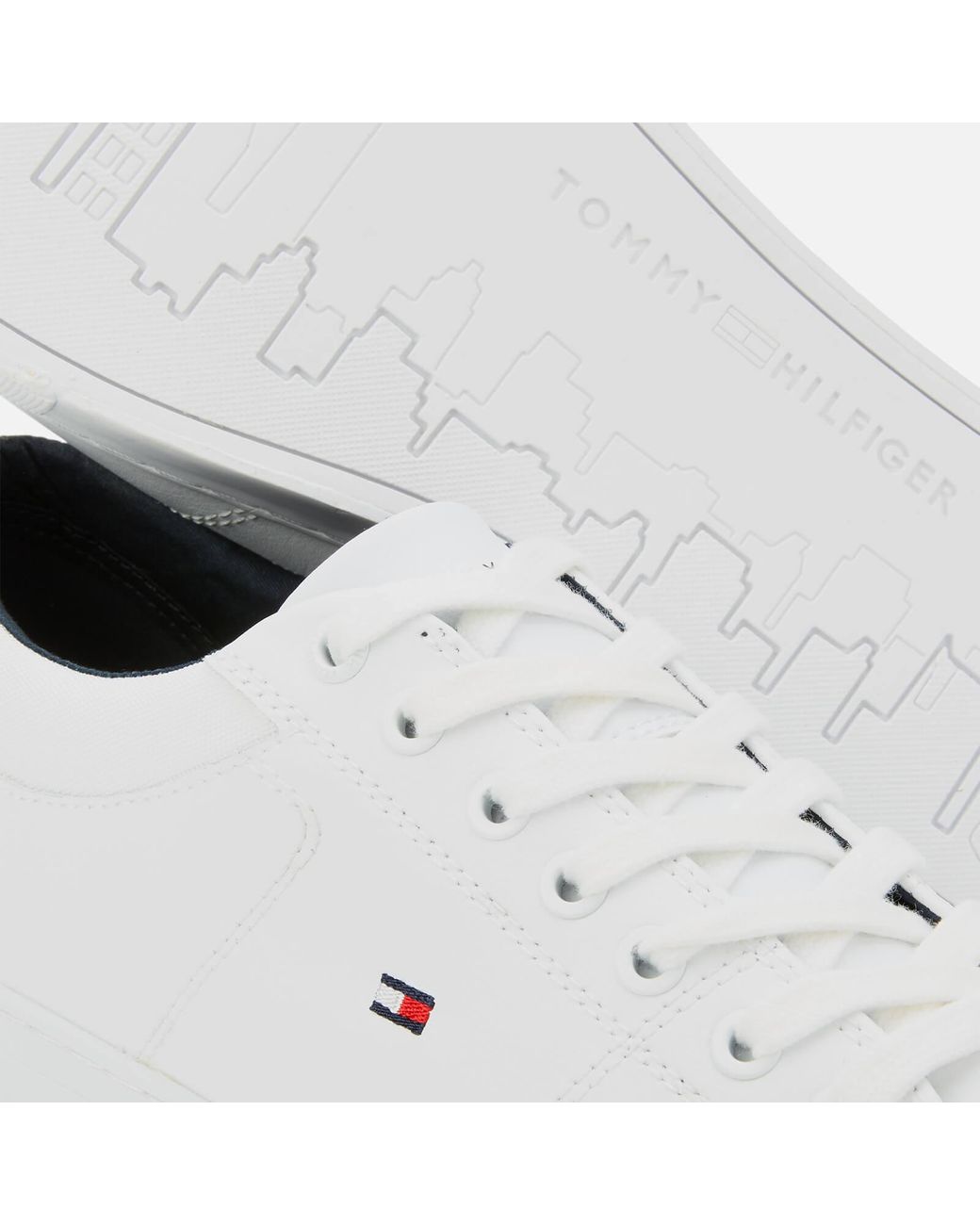 essential vulcanised leather trainers
