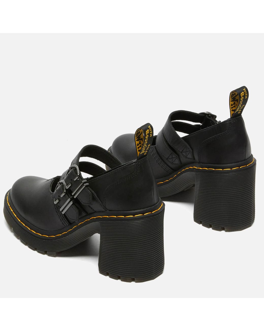 Dr. Martens Lottee Leather Heeled Mary-jane Shoes in Black | Lyst