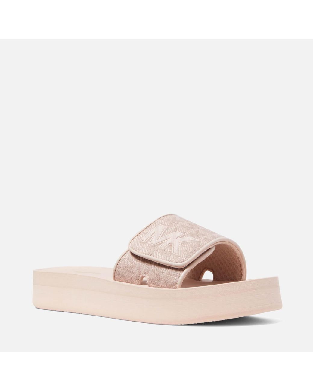 Michael Kors Monogram Platform Slide Sandal in Pink | Lyst