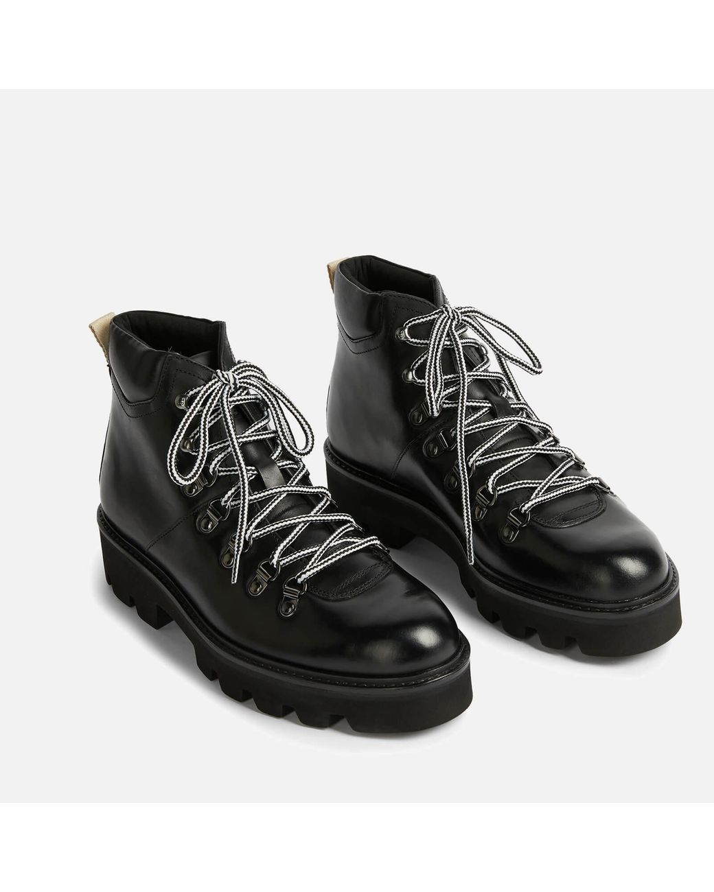 Ted Baker Ammella Leather Hiking Style Boots in Black - Lyst
