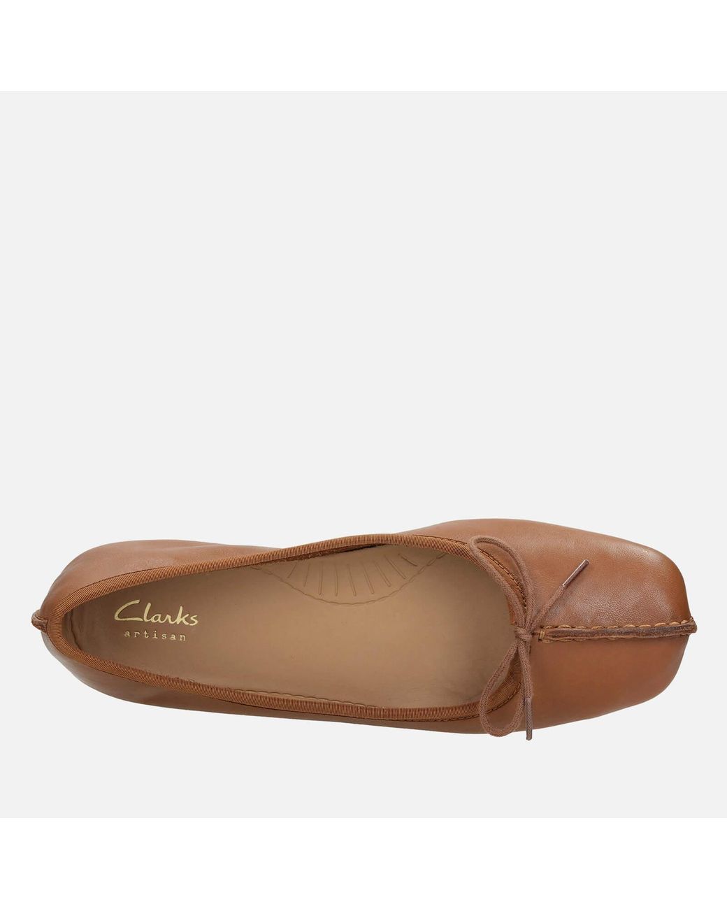 Clarks Freckle Ice Leather Ballet Flats in Brown | Lyst