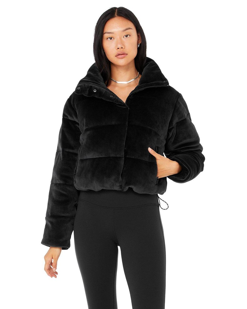 sandro velvet puffer jacket