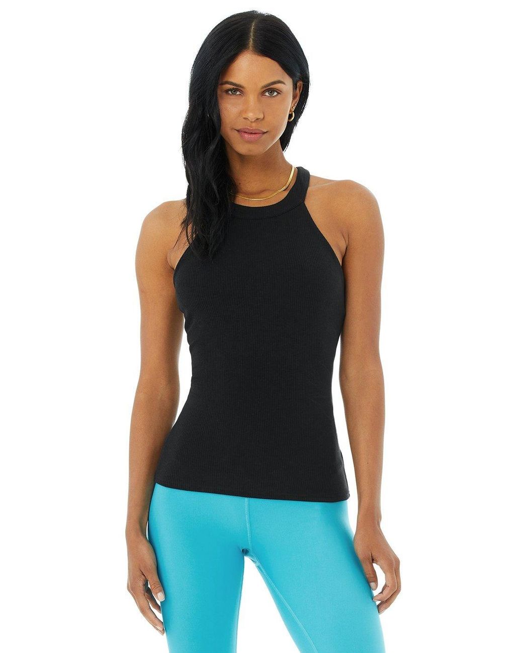 Alo Yoga Ribbed Insight Tank Top in Black - Lyst