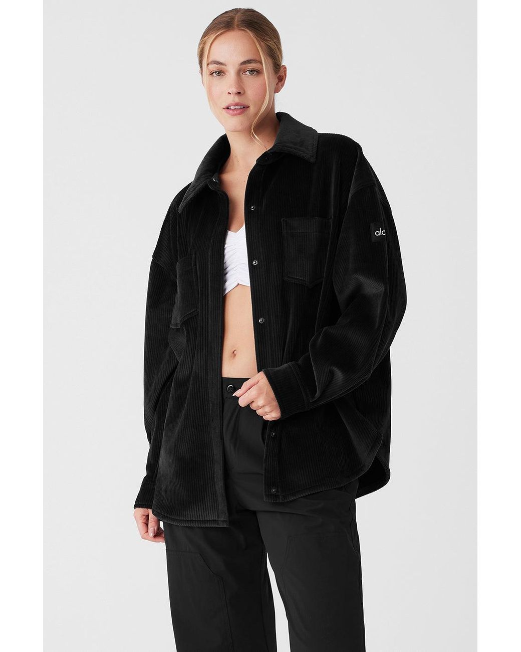 ribbed velour mountain side puffer vest