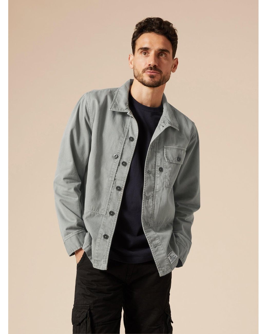 Alpha Industries P44 Mod Shirt Jacket in Gray for Men | Lyst