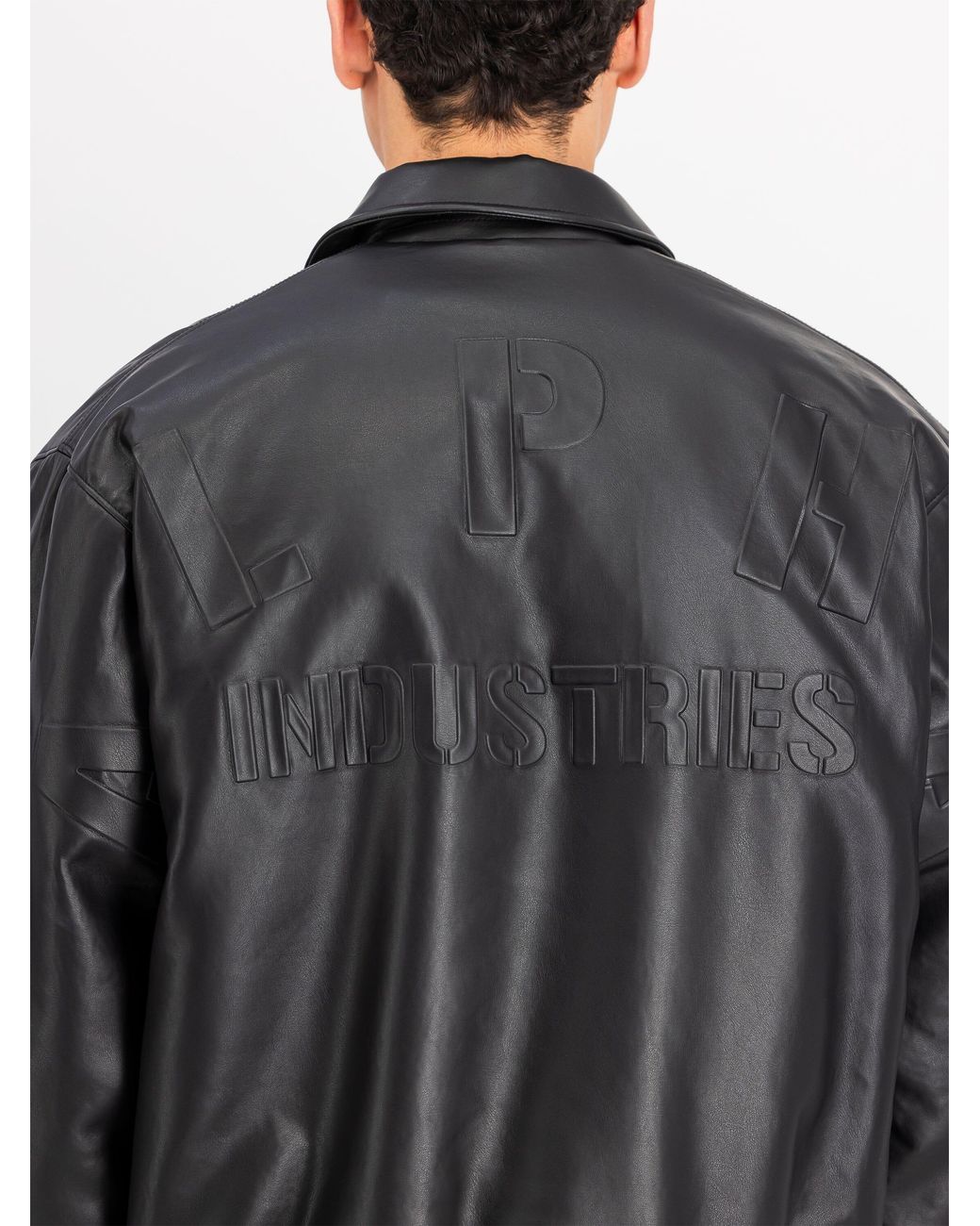 Alpha Industries Black Pu College Jacket for men