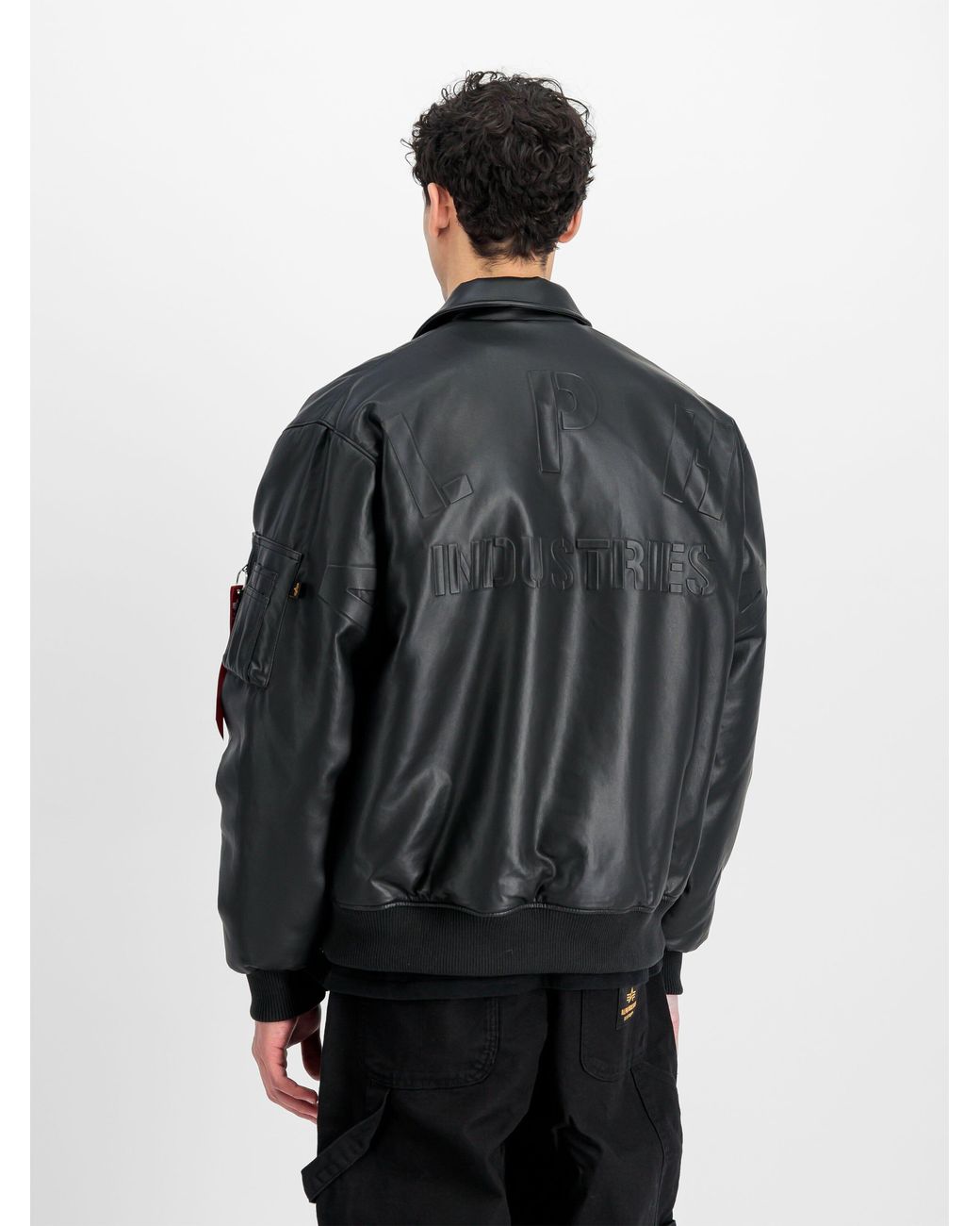 Alpha Industries Black Pu College Jacket for men
