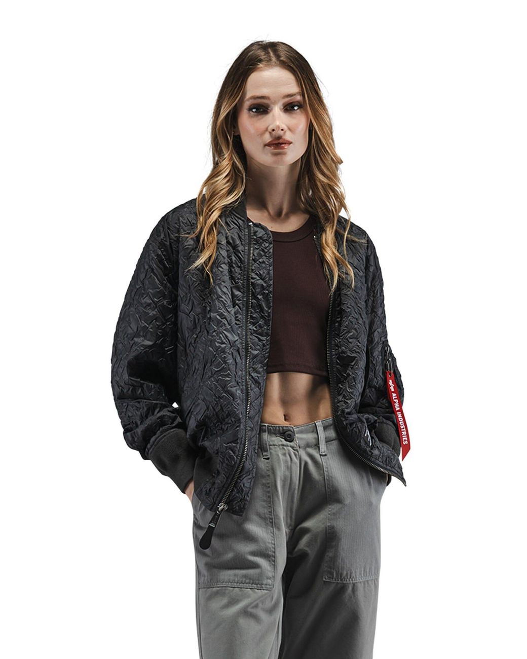 Alpha Industries Blue L-2b Bubble Flight Jacket W